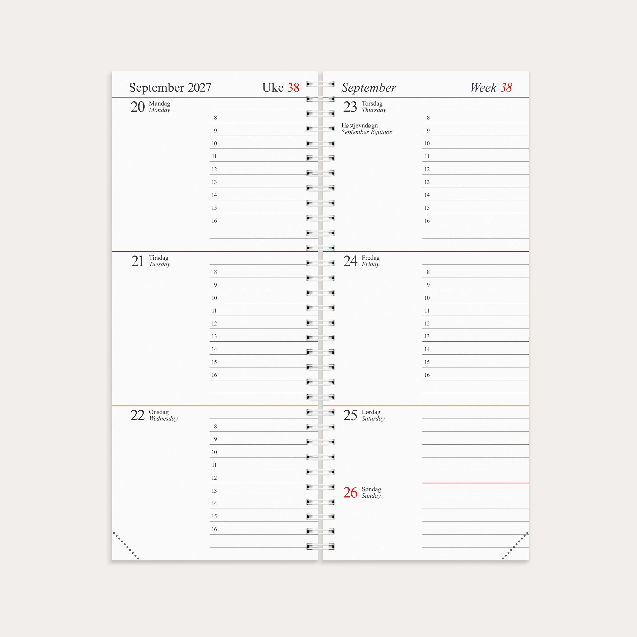 Journalkalender 2027 refill