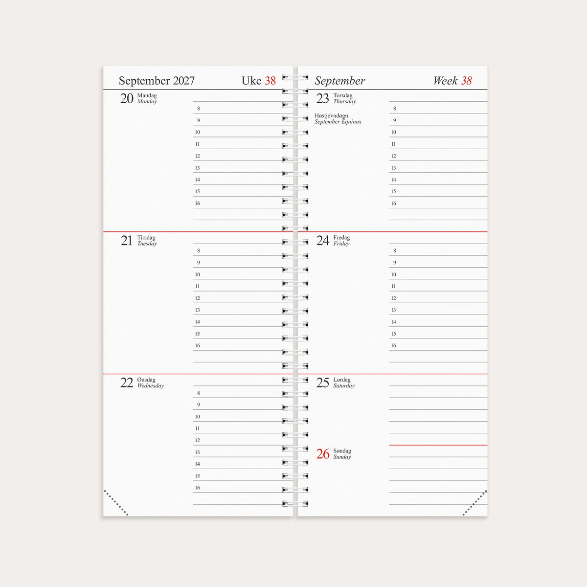 Journalkalender 2027 refill