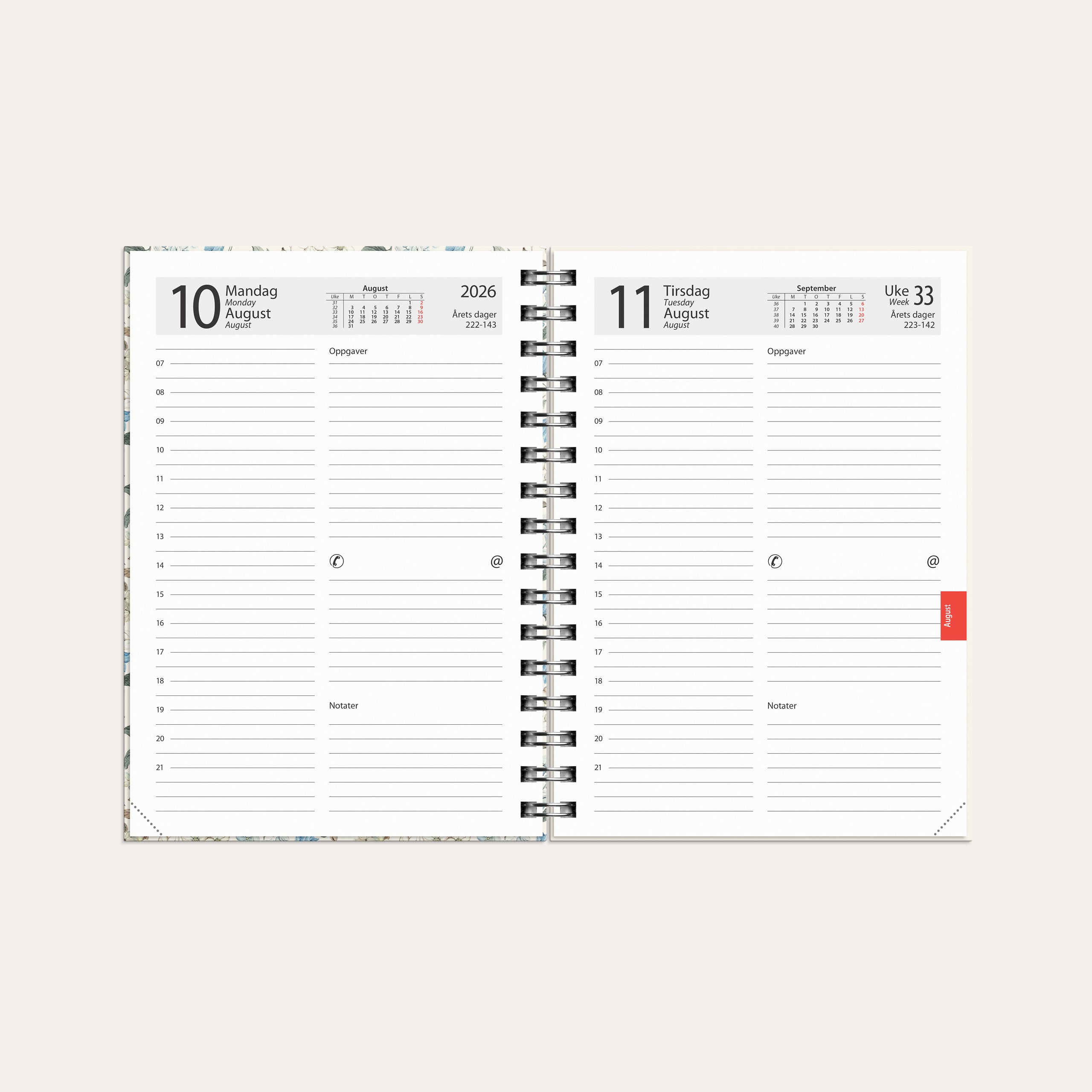 Dagbok 2026 Time A5 Blomst