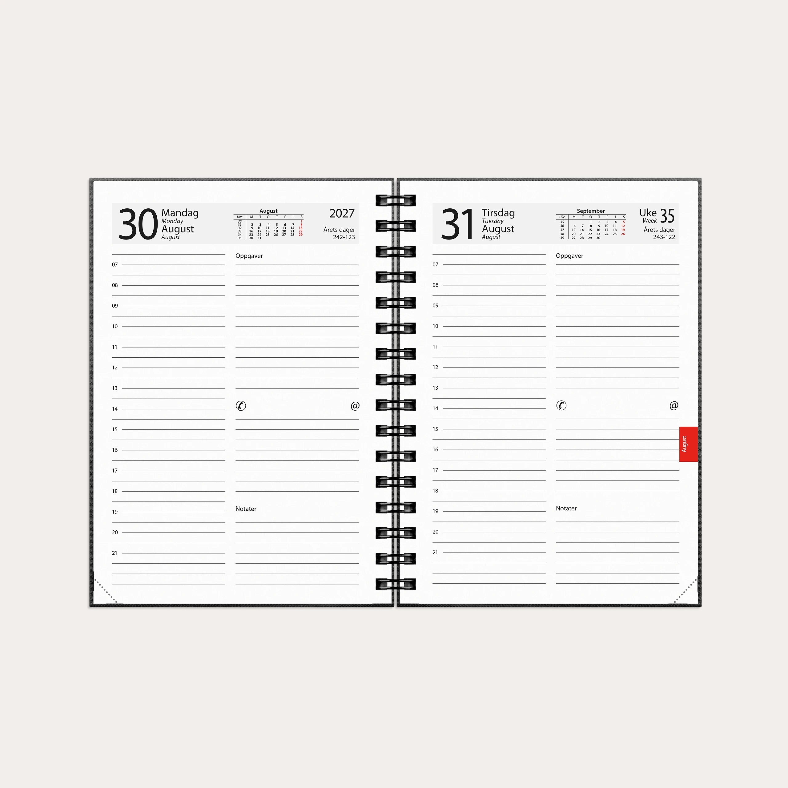 Dagbok 2027 Time A5 spiral sort