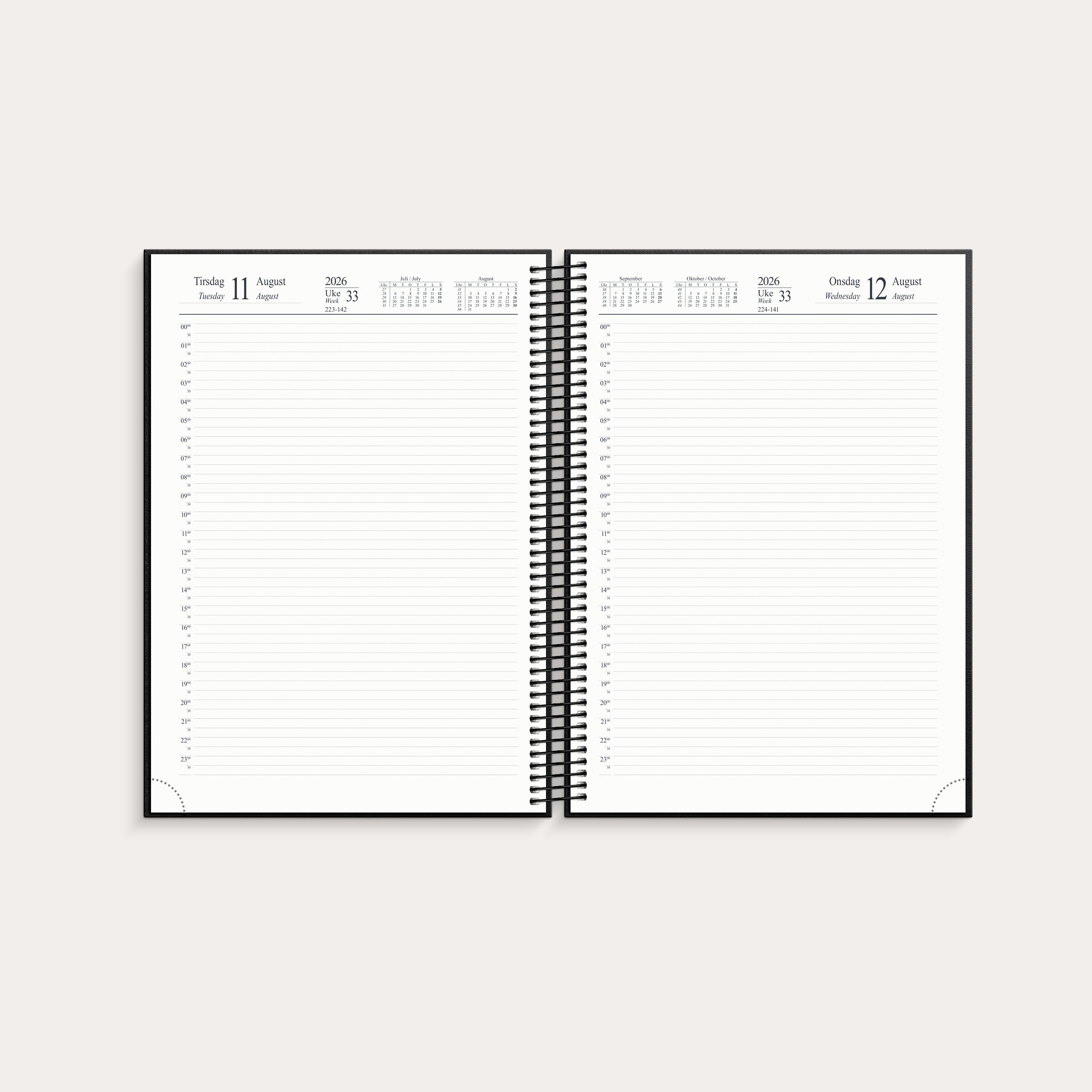 Dagbok A4 2026 24 Timer spiral