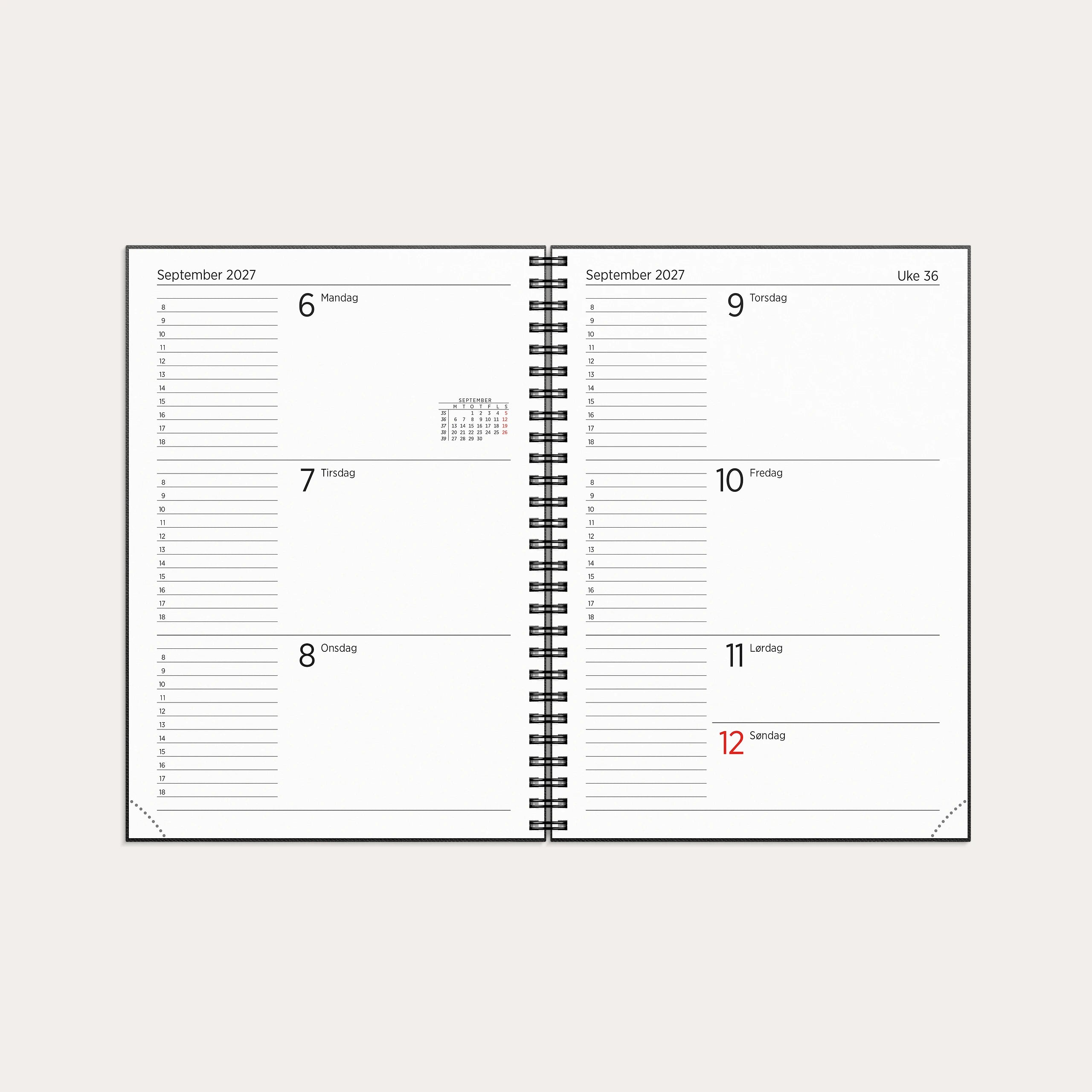 Kalender Leo 2027 spiral sort