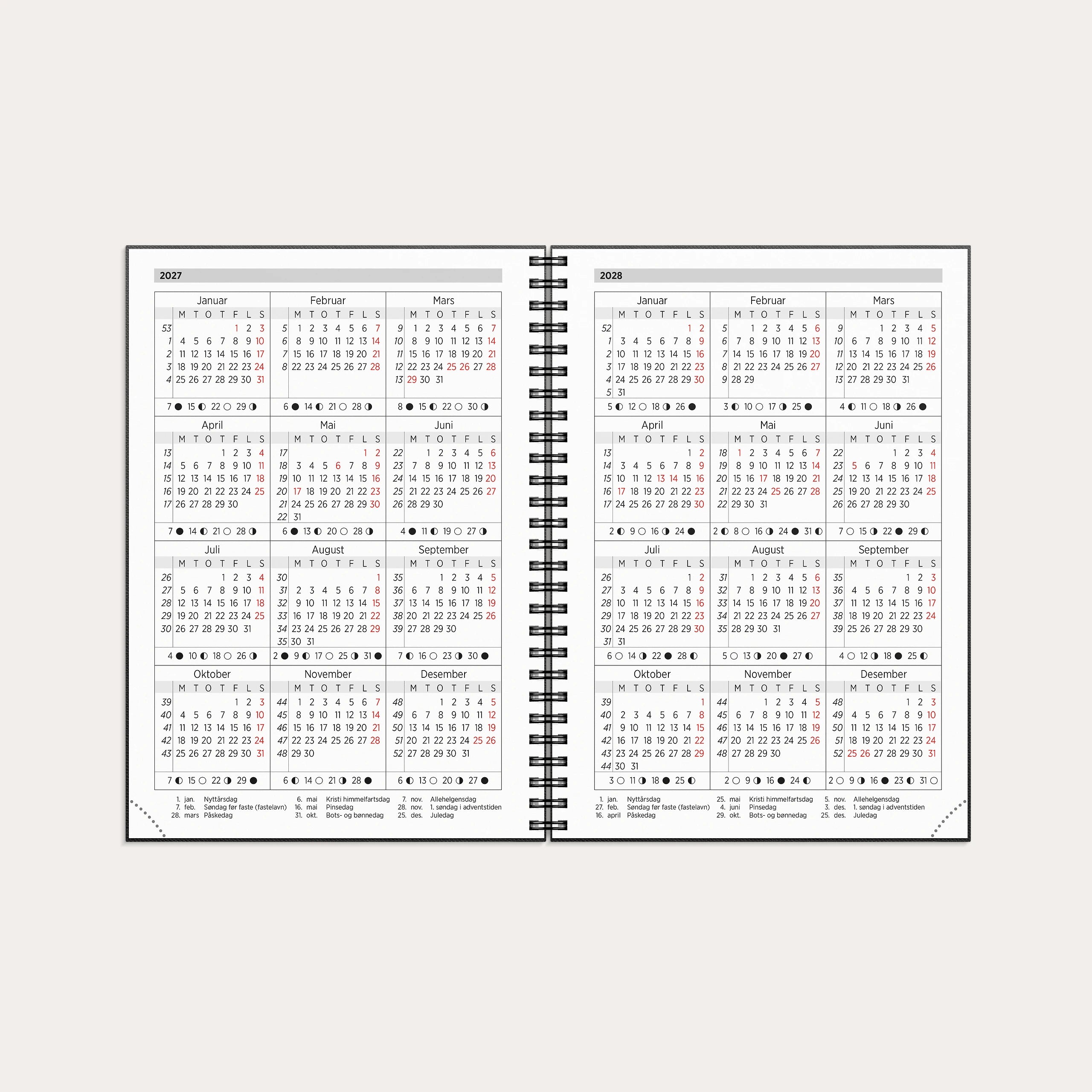 Kalender Leo 2027 spiral sort