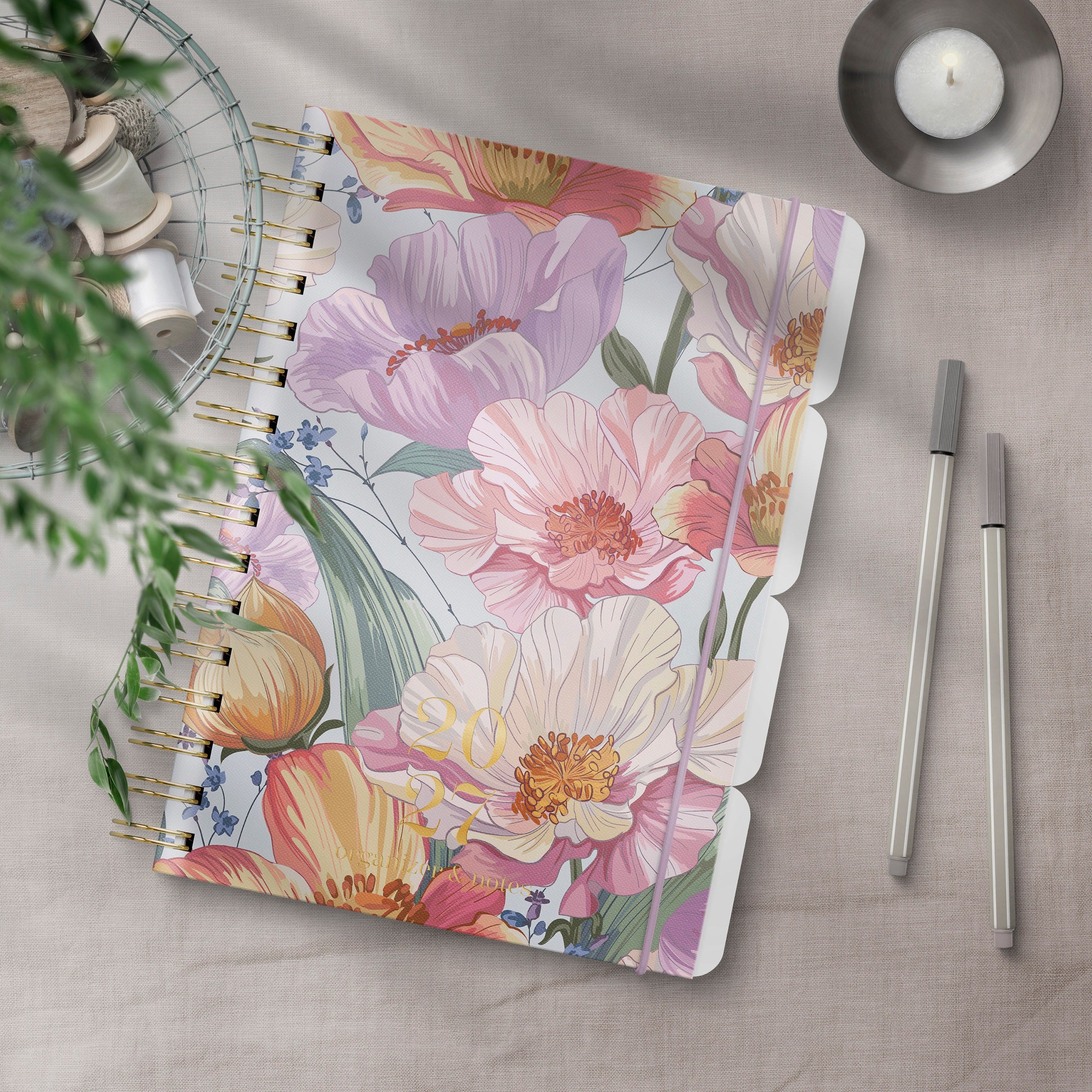 Leo Organizer & Notes Flower 2027
