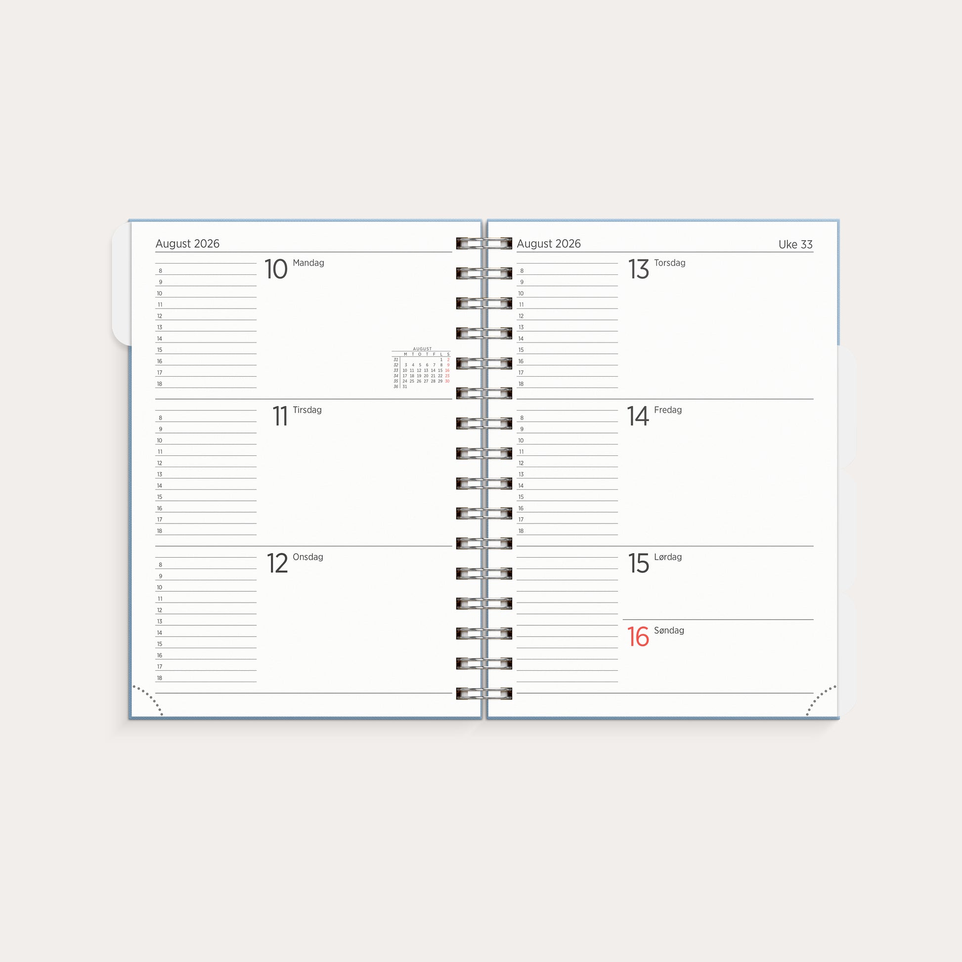 Leo Organizer & Notes Blå 2026 – detail view