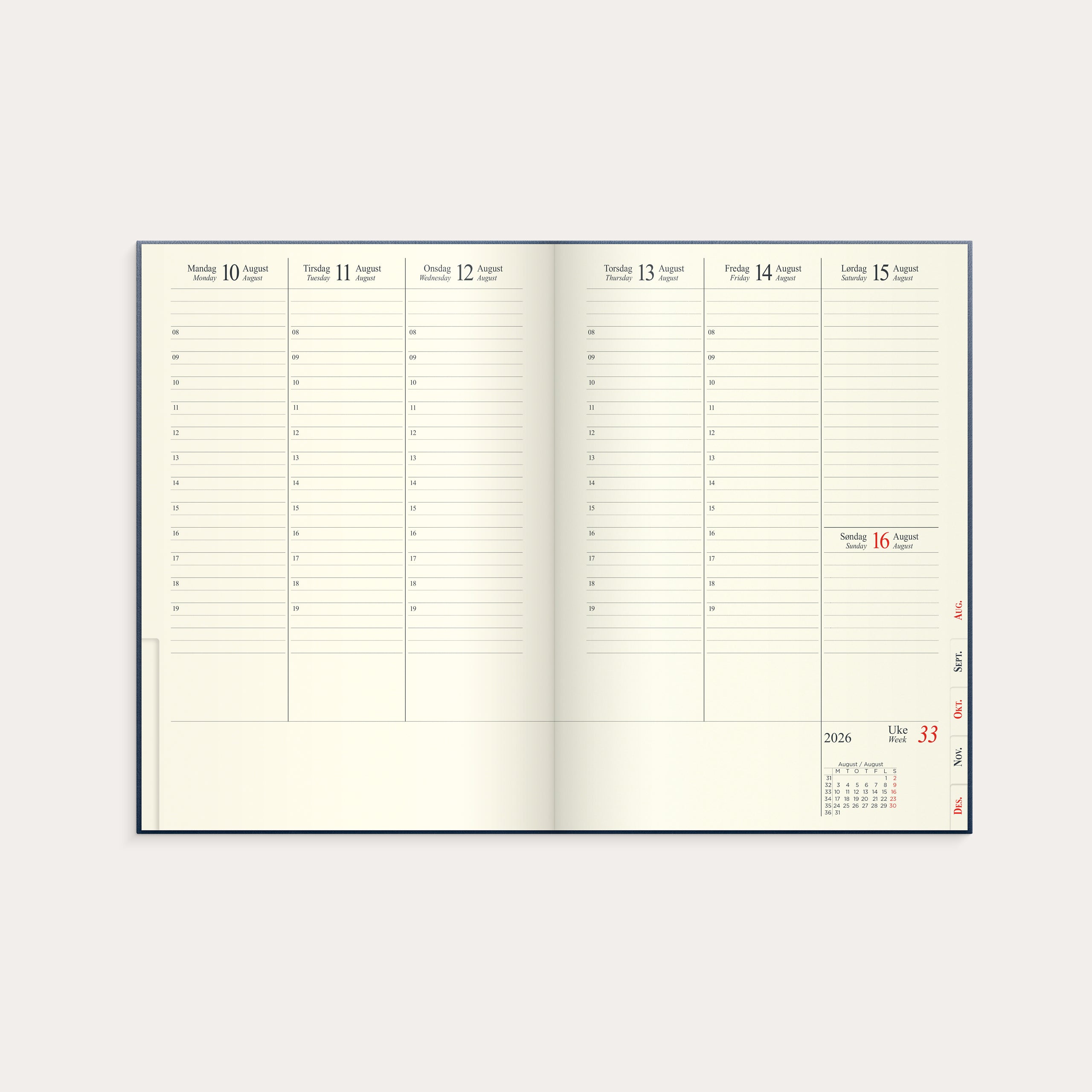 Kalender 2026 Sjef A5 blå