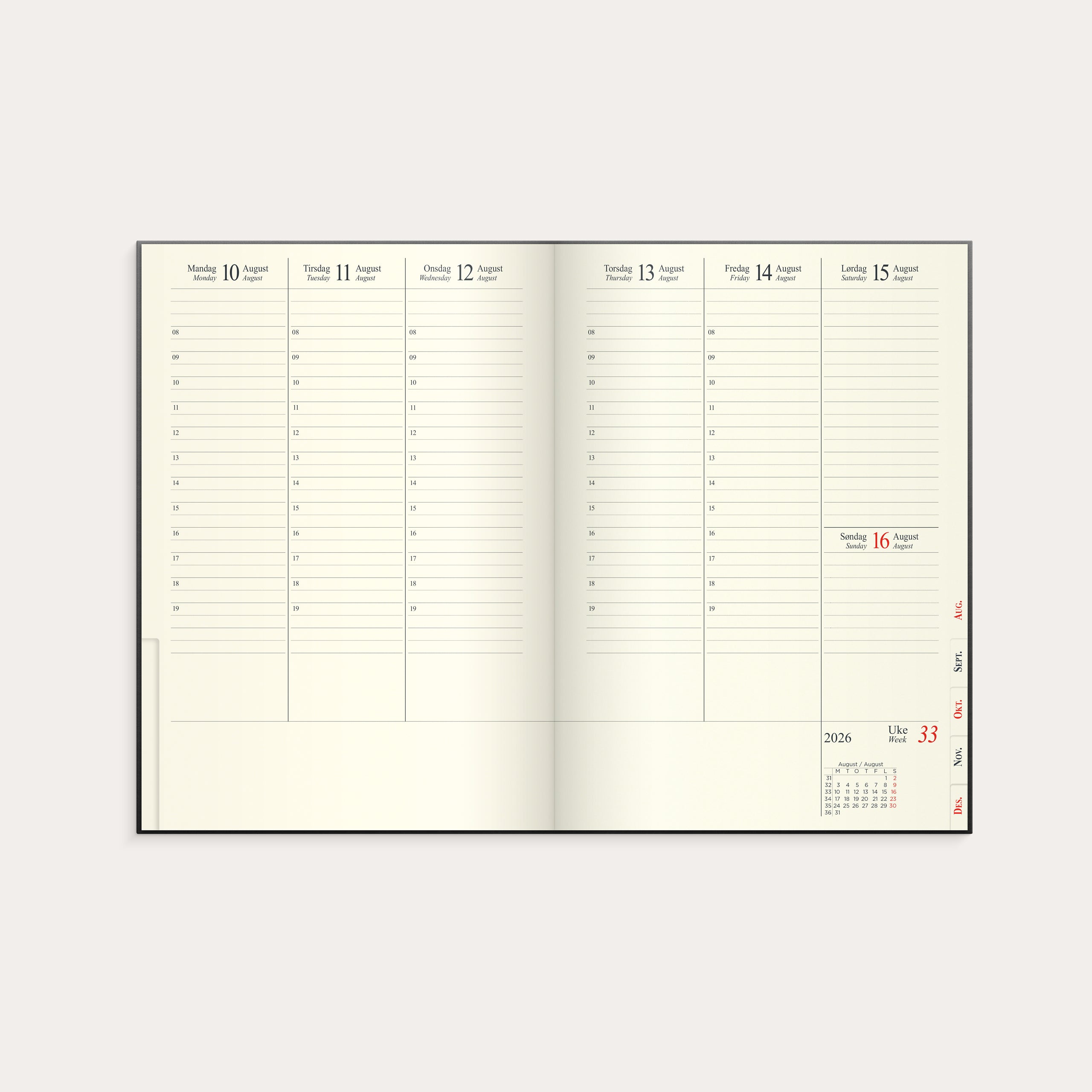 Kalender 2026 Sjef A5 grå