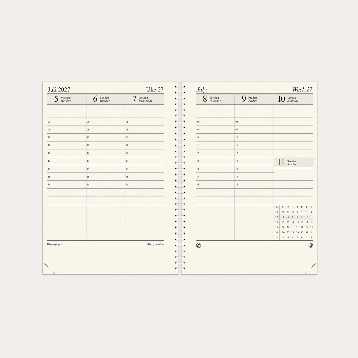 Kalender 2027 Sjef A4 refill