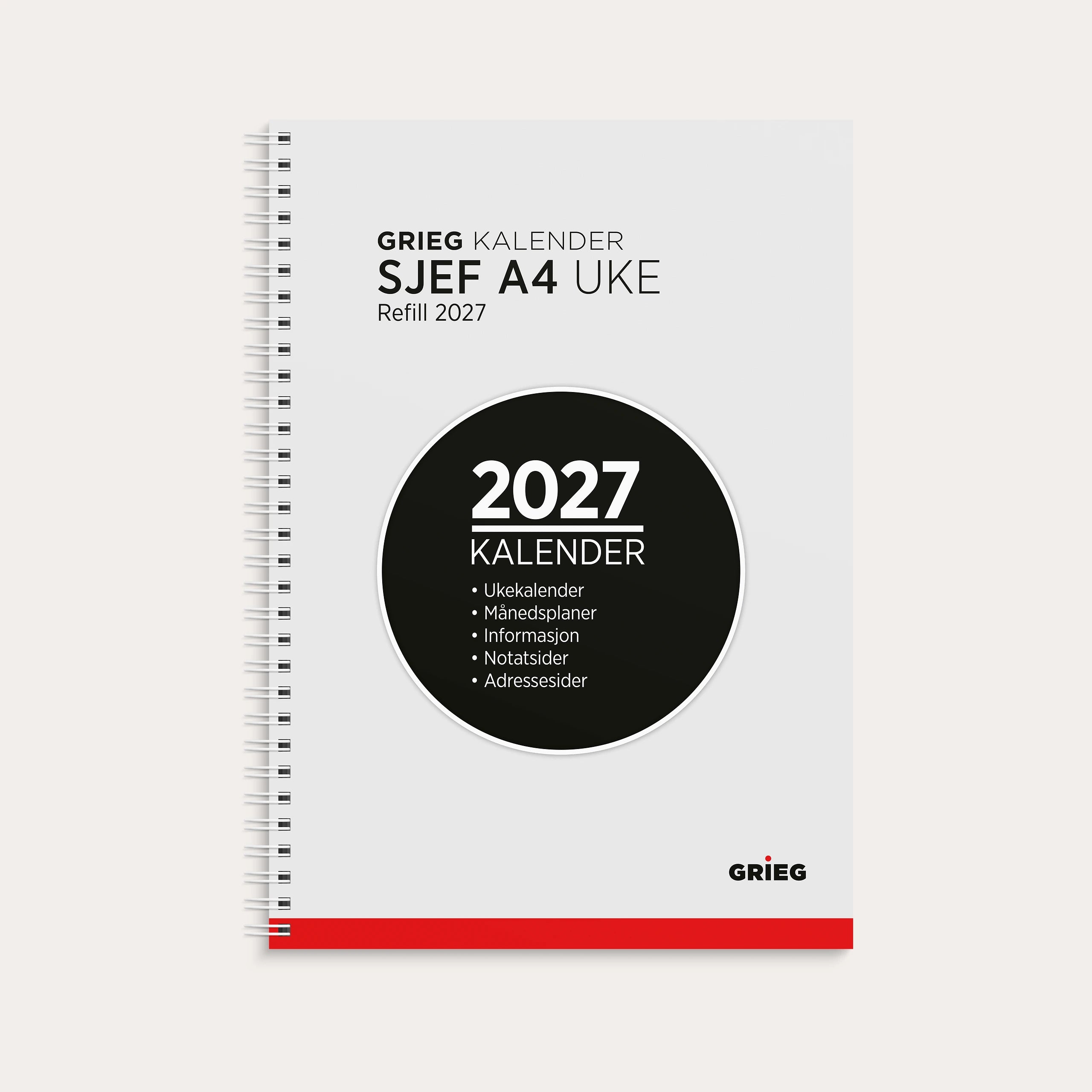 Kalender 2027 Sjef A4 refill