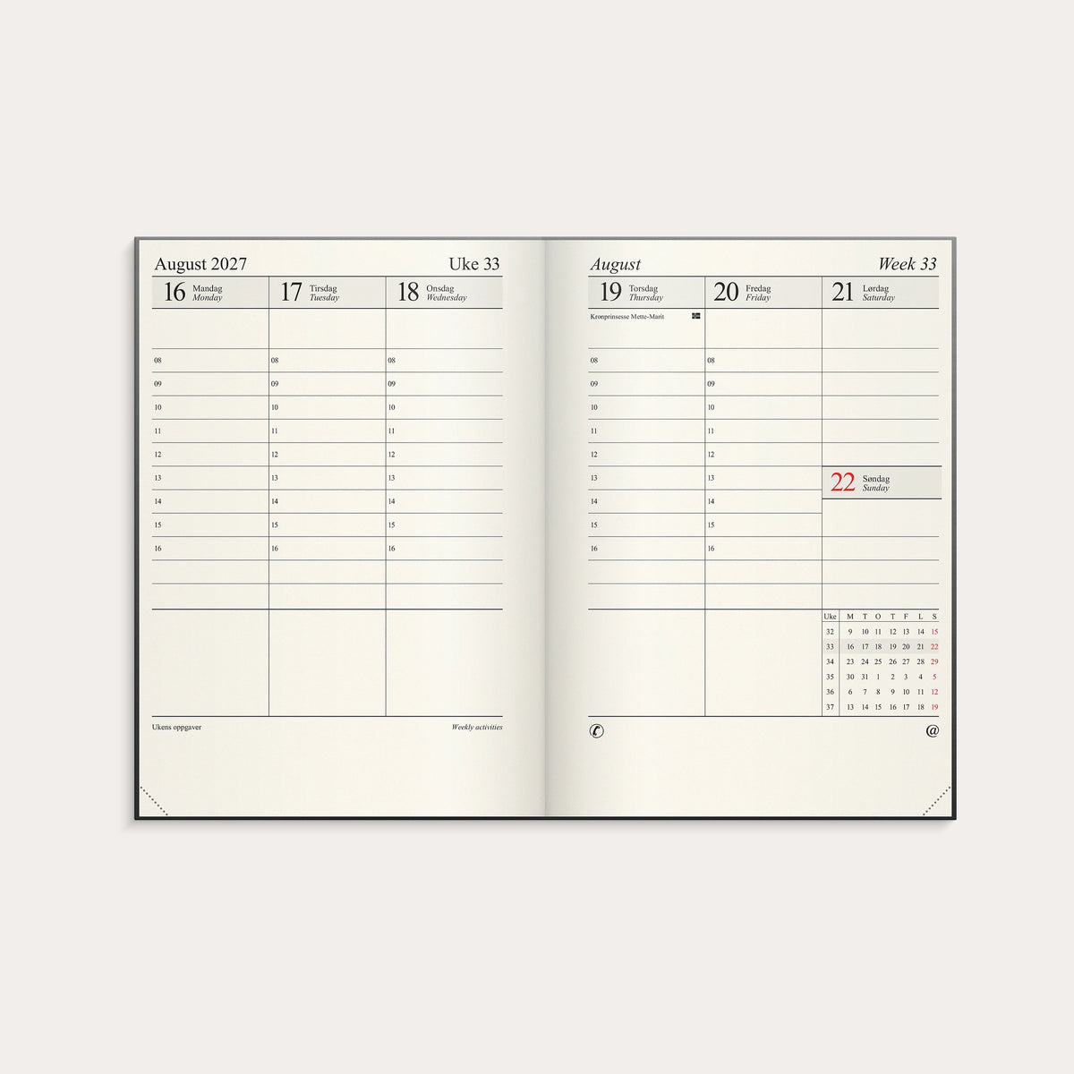Kalender 2027 Sjef A4 grå