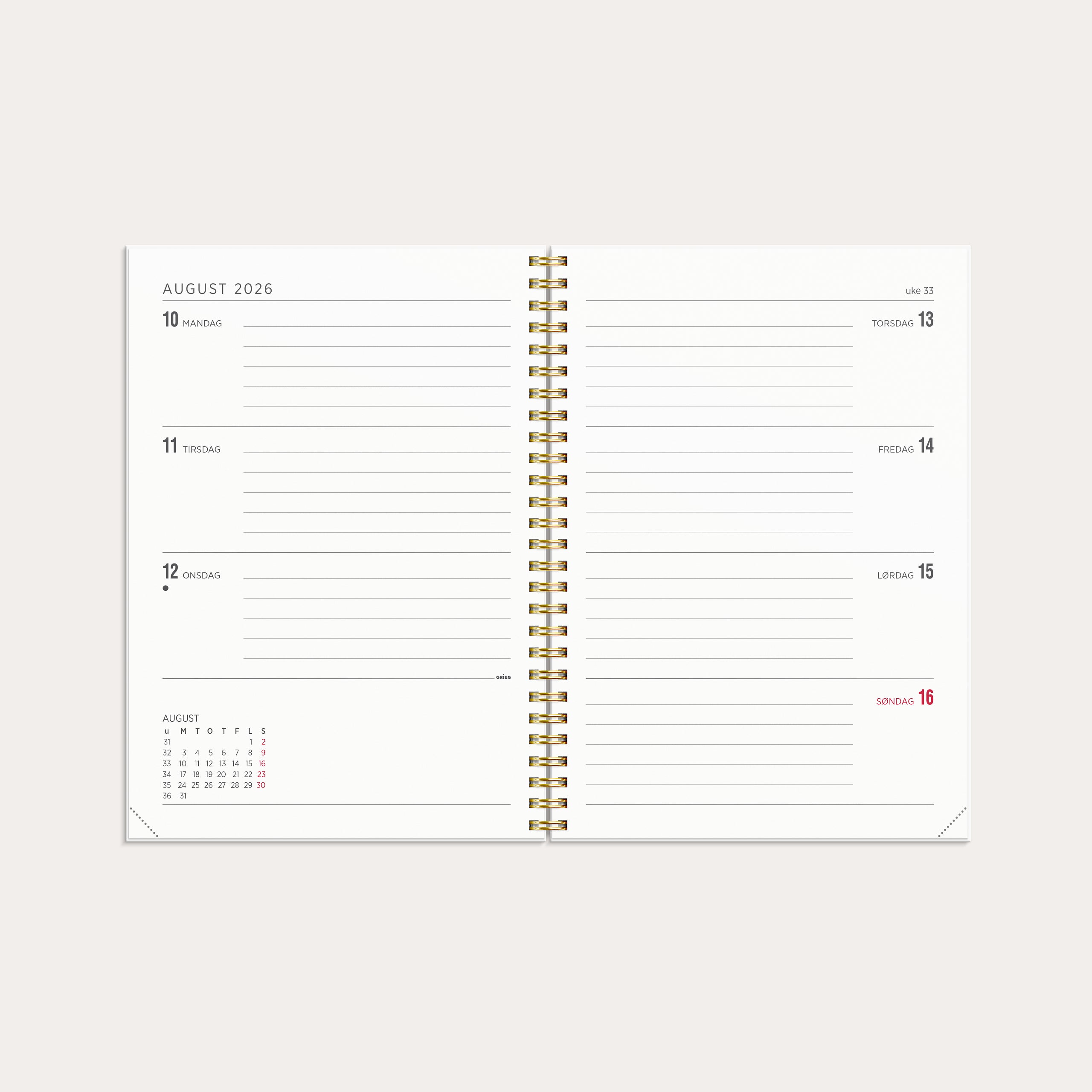 Kalender 2026 Multi A5 Hvit