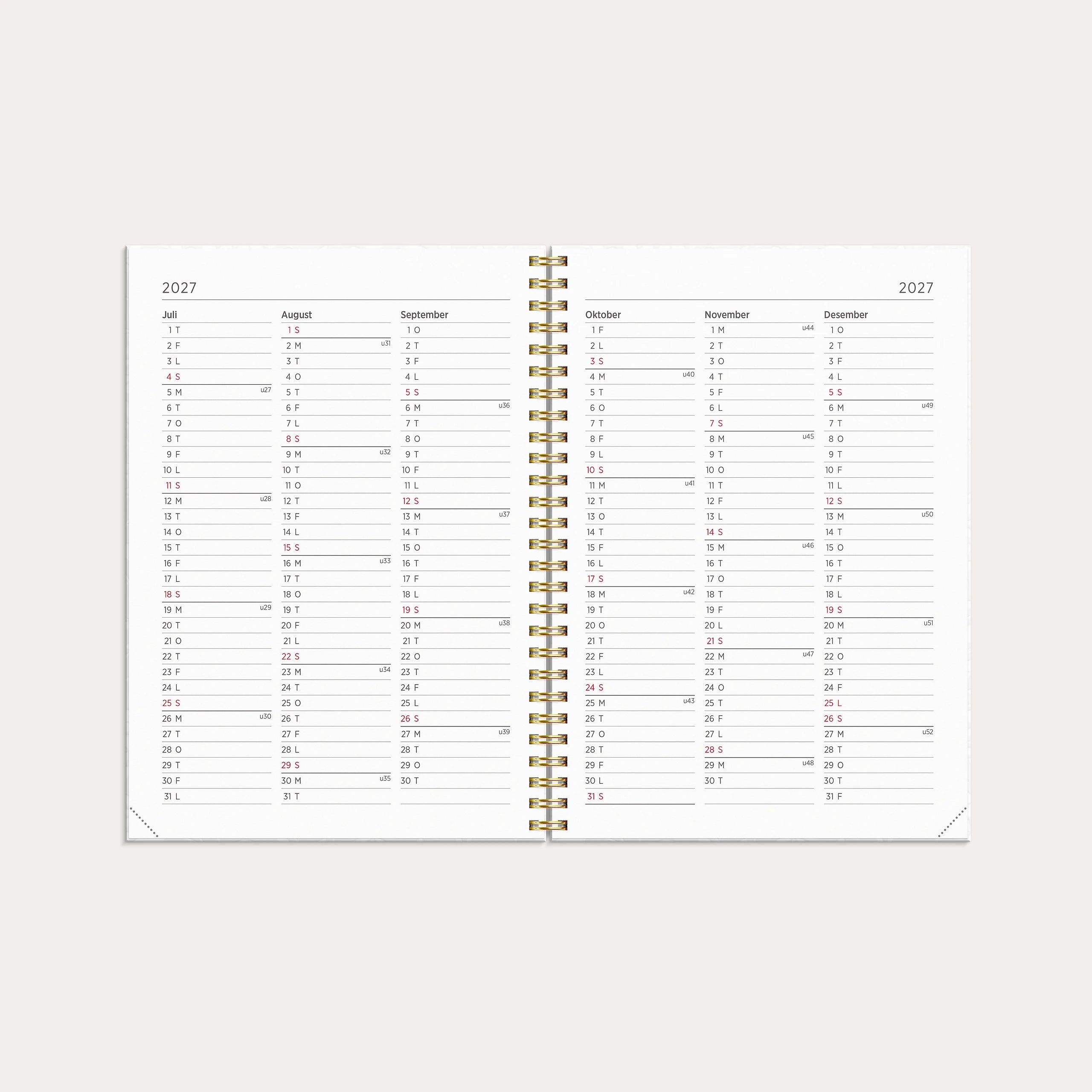 Kalender 2027 Multi A5 Hvit