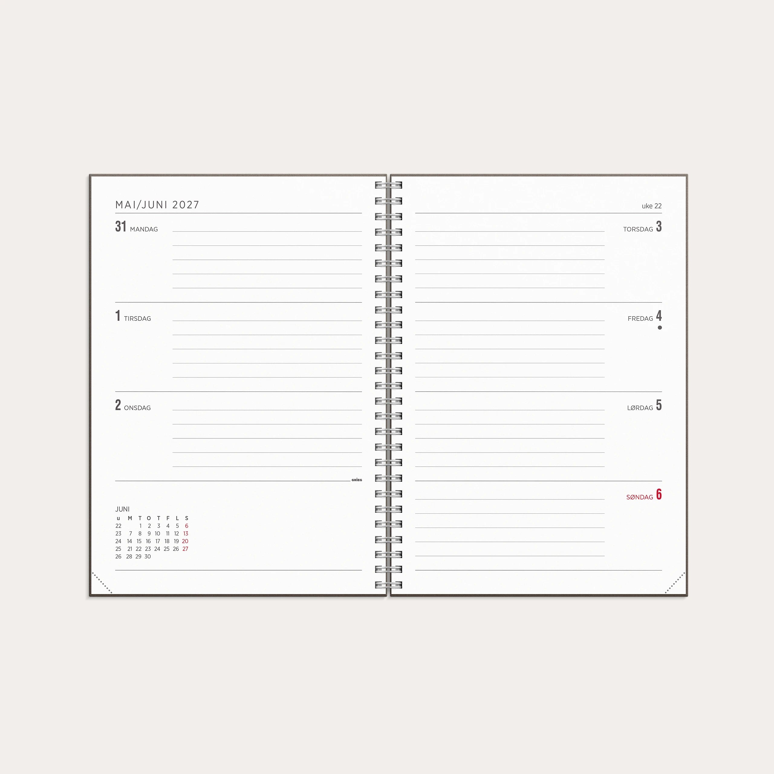 Kalender 2027 Multi A5 Brun