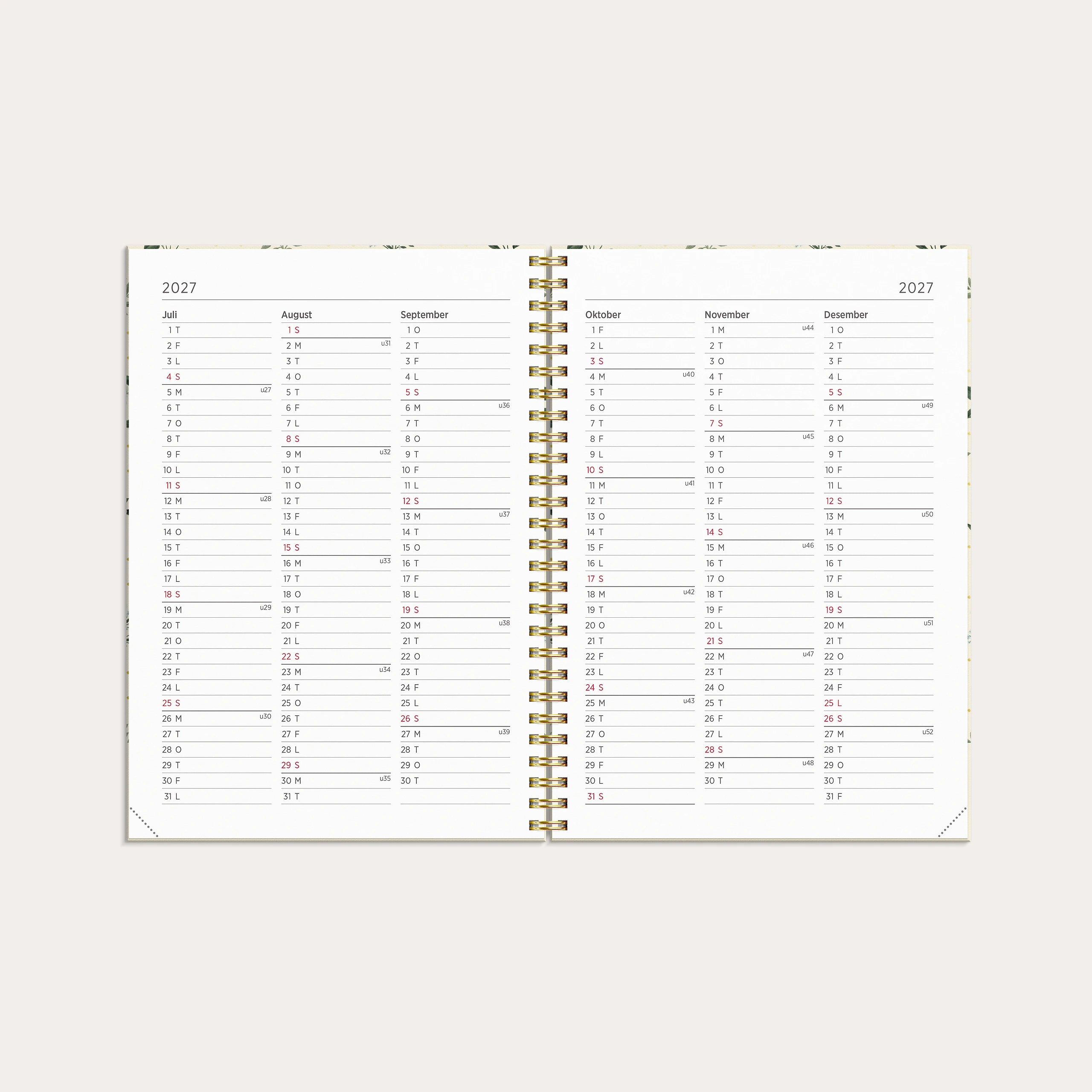 Kalender 2027 Multi A5 Blomst