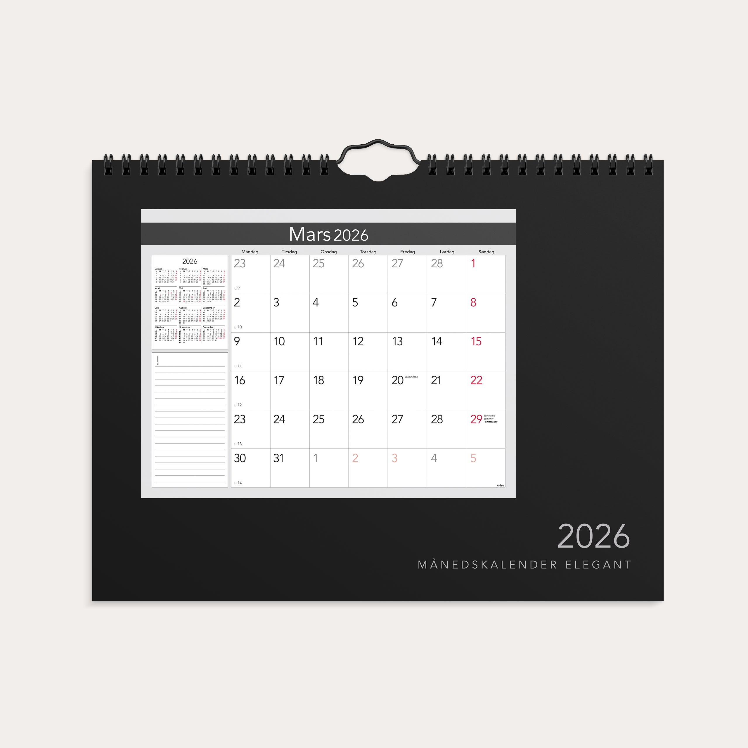 Månedskalender 2026 Elegant