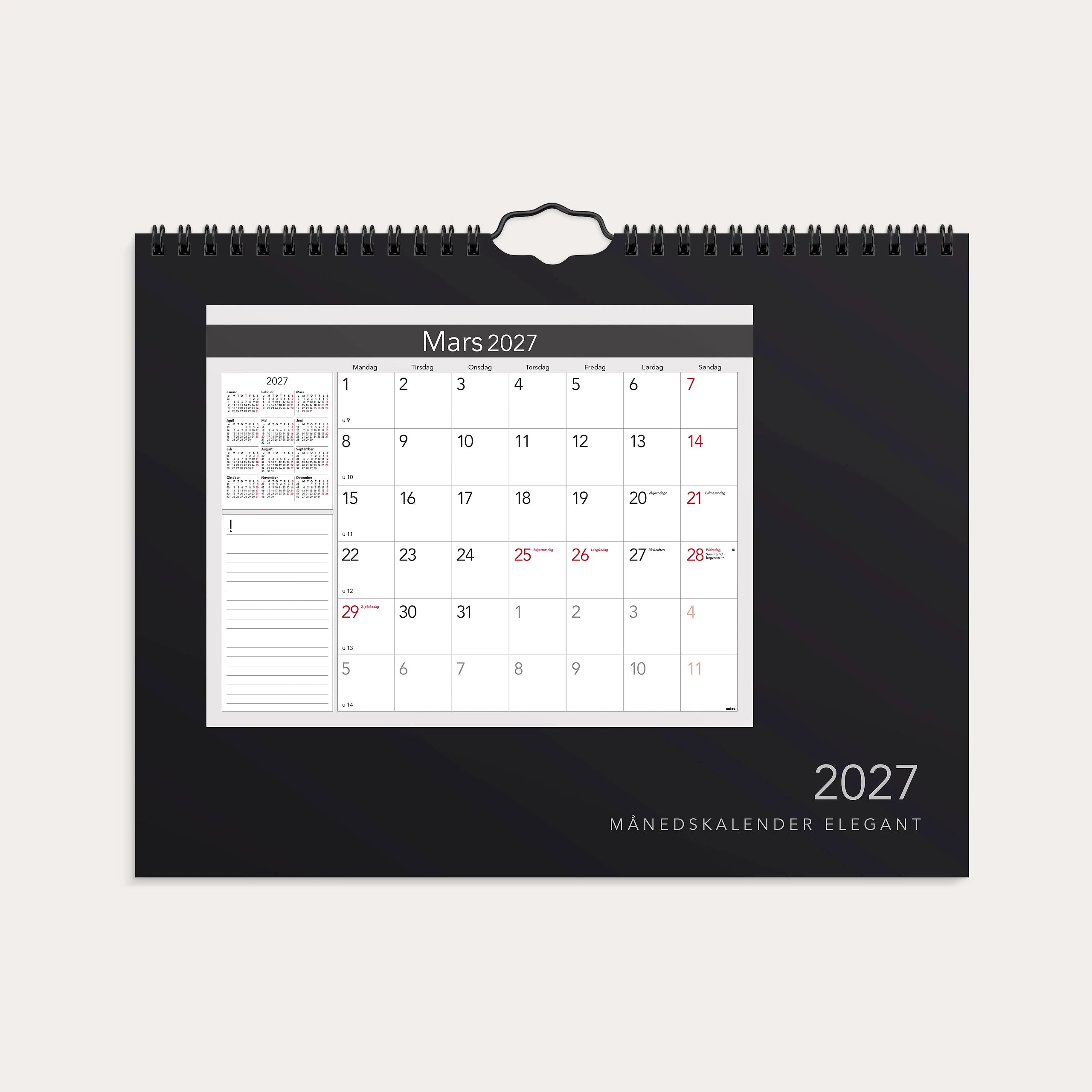 Månedskalender 2027 Elegant