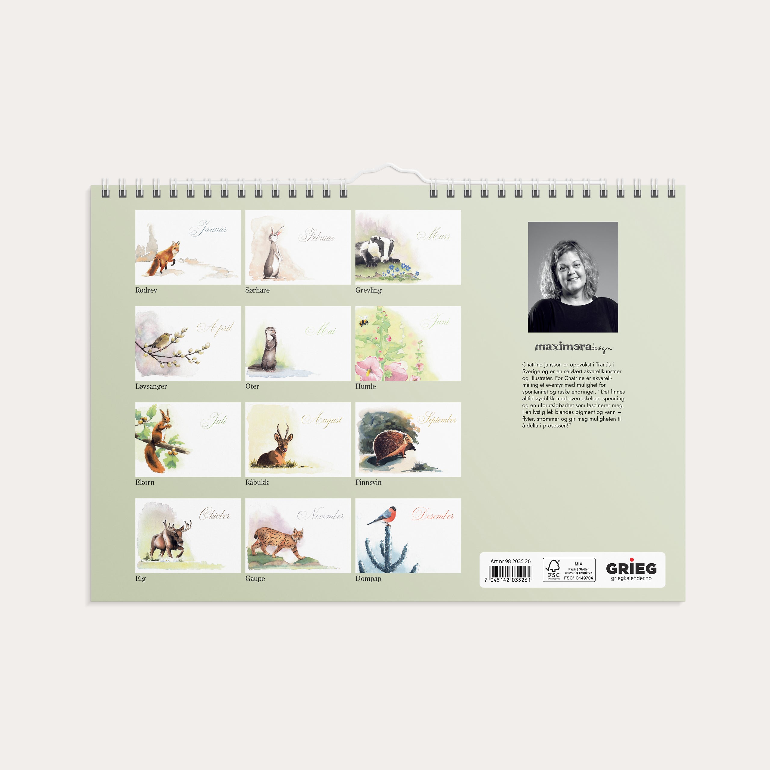 Veggkalender 2026 Natur