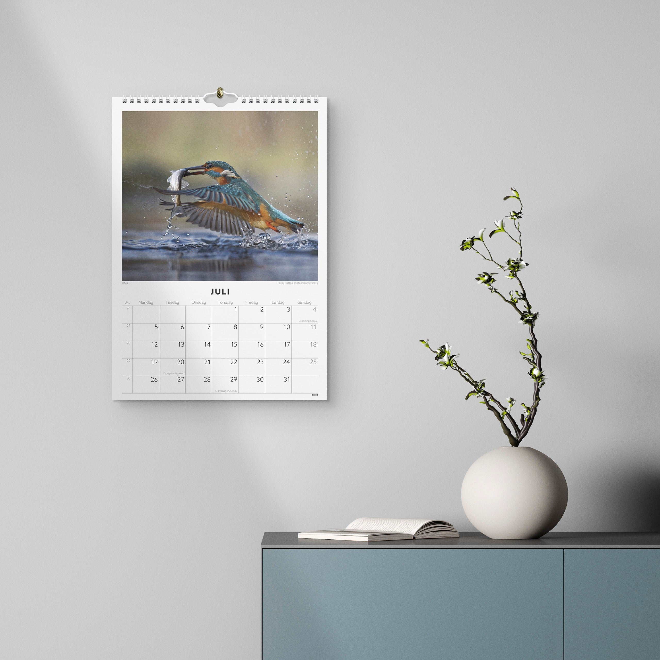 Veggkalender 2027 Fugler