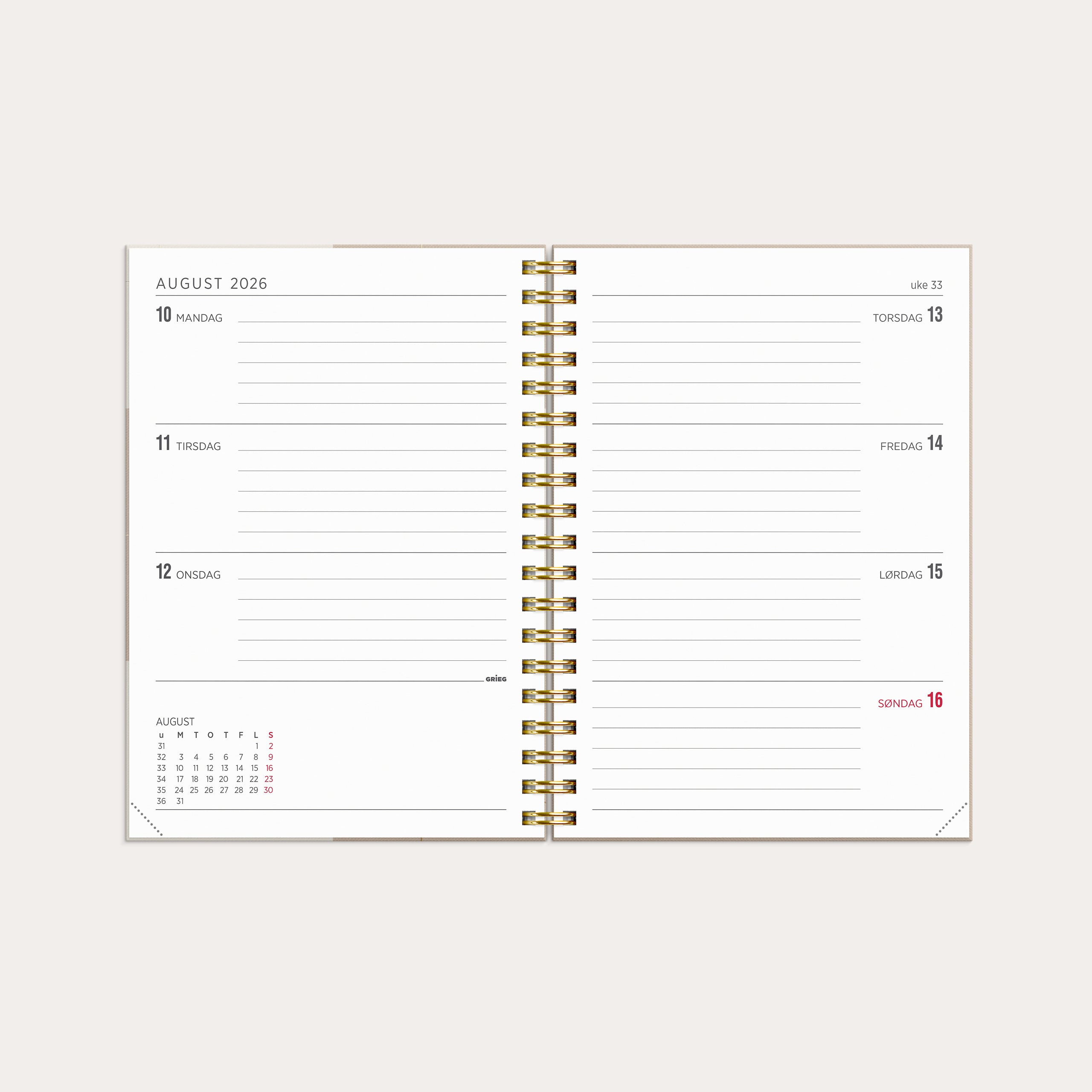 Kalender 2026 Multi A6 Beige