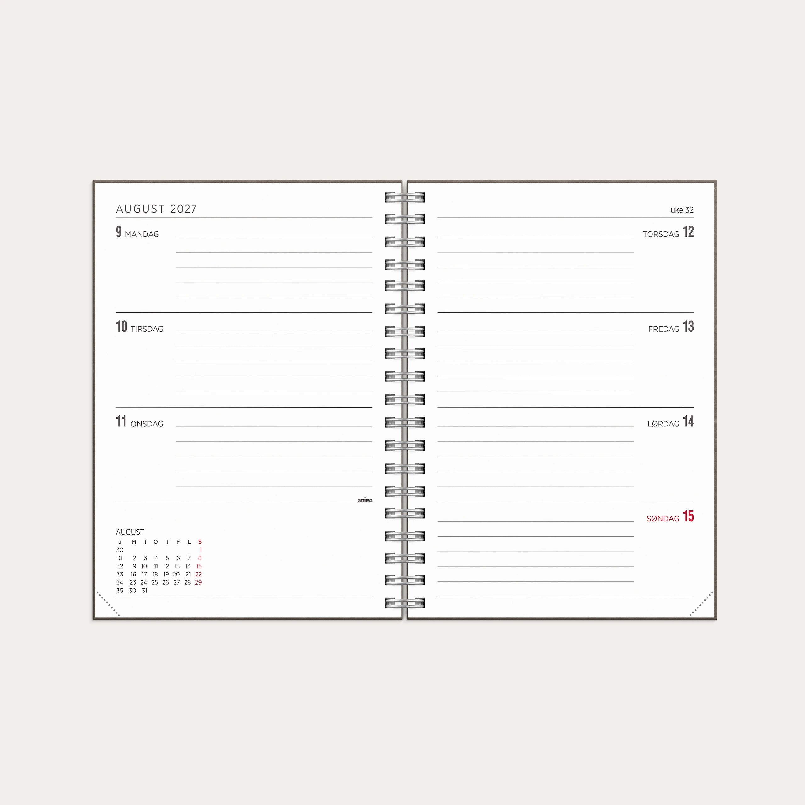 Kalender 2027 Multi A6 Brun