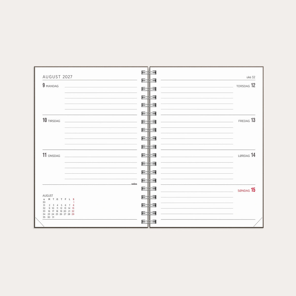 Kalender 2027 Multi A6 Brun