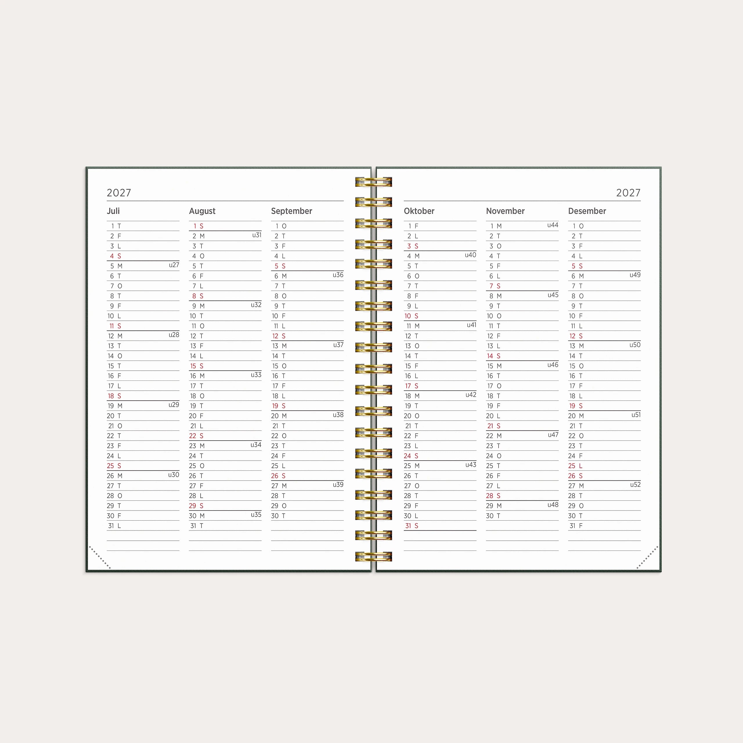 Kalender 2027 Multi A6 Blomst