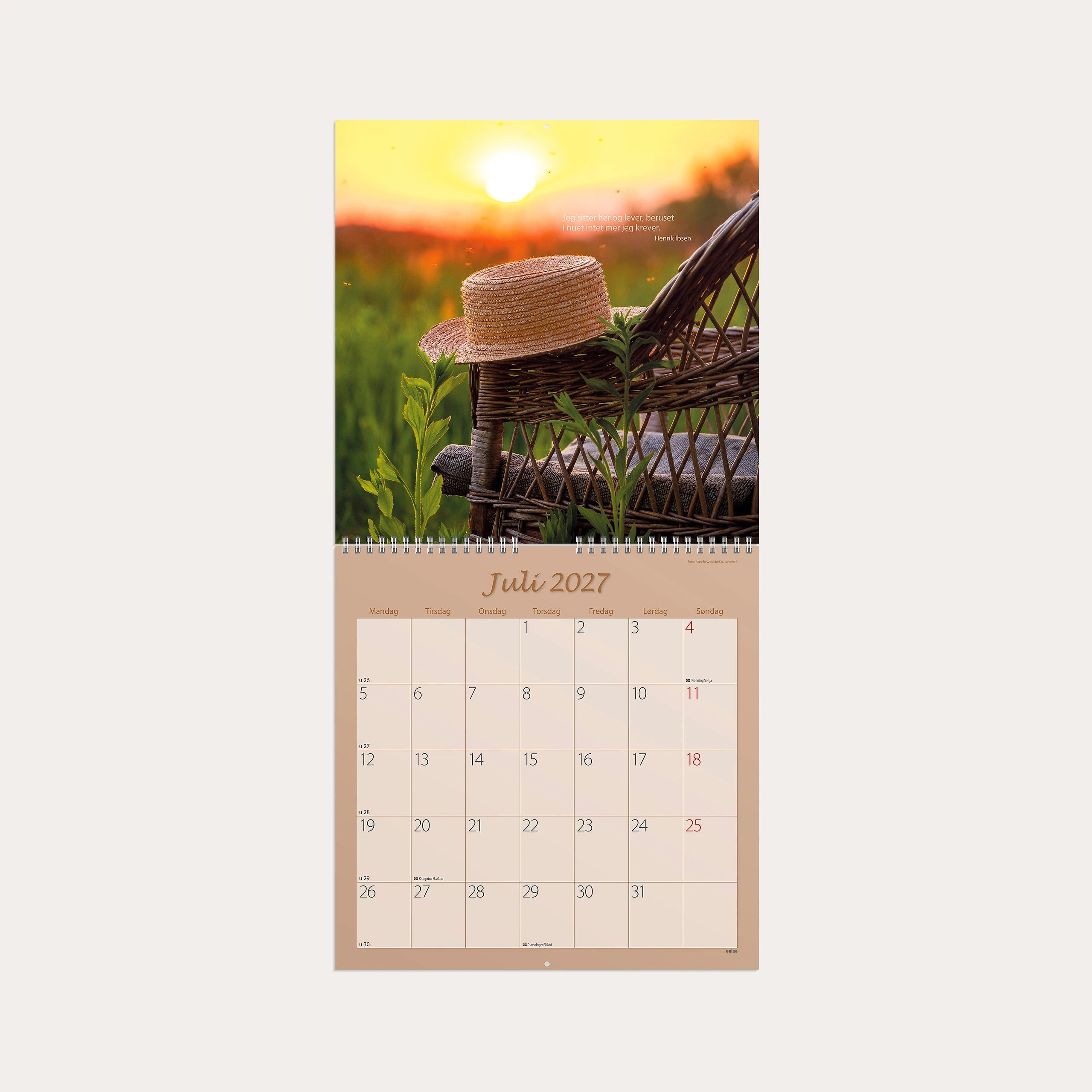 Veggkalender 2027 Carpe Diem