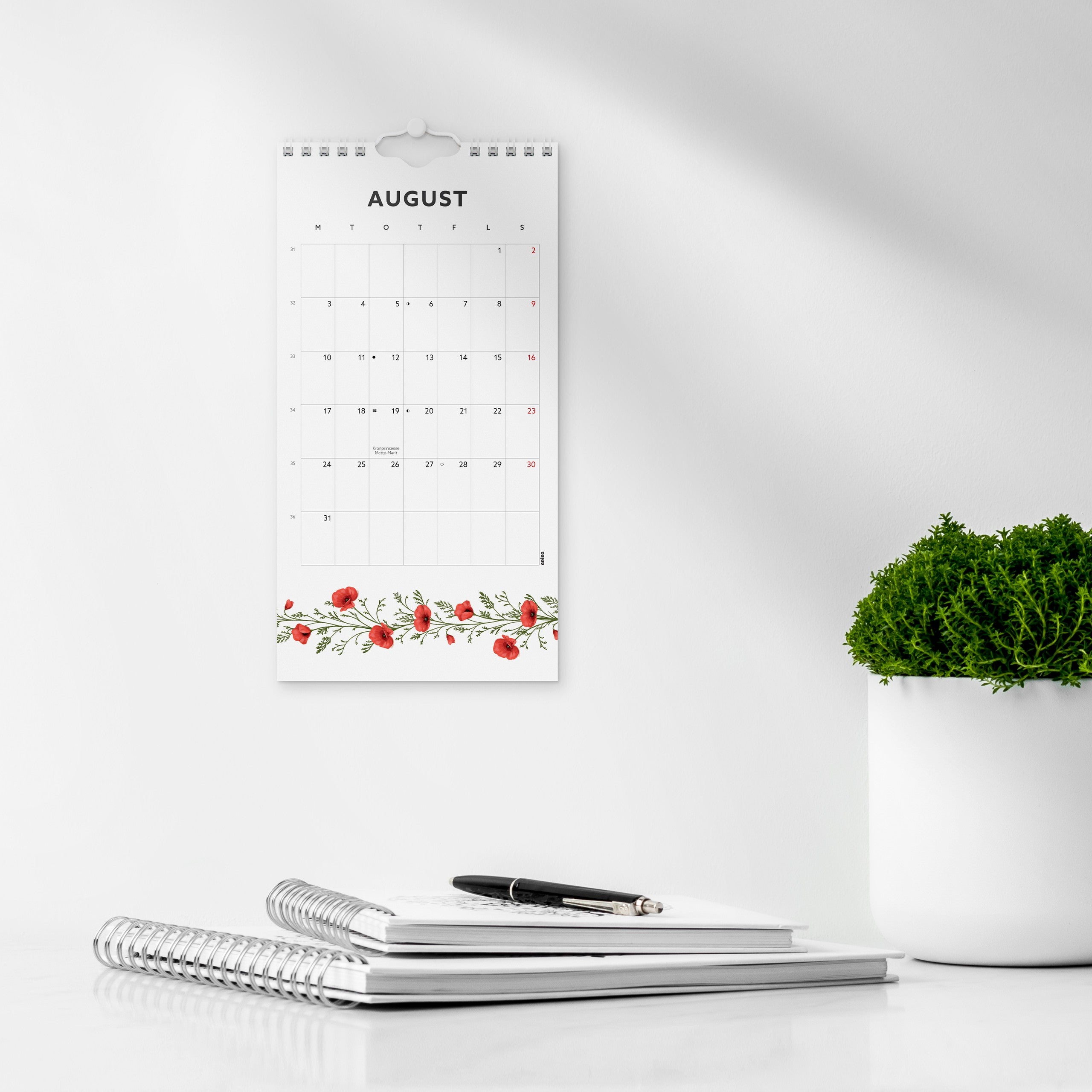 Veggkalender 2026 Blomster Mini