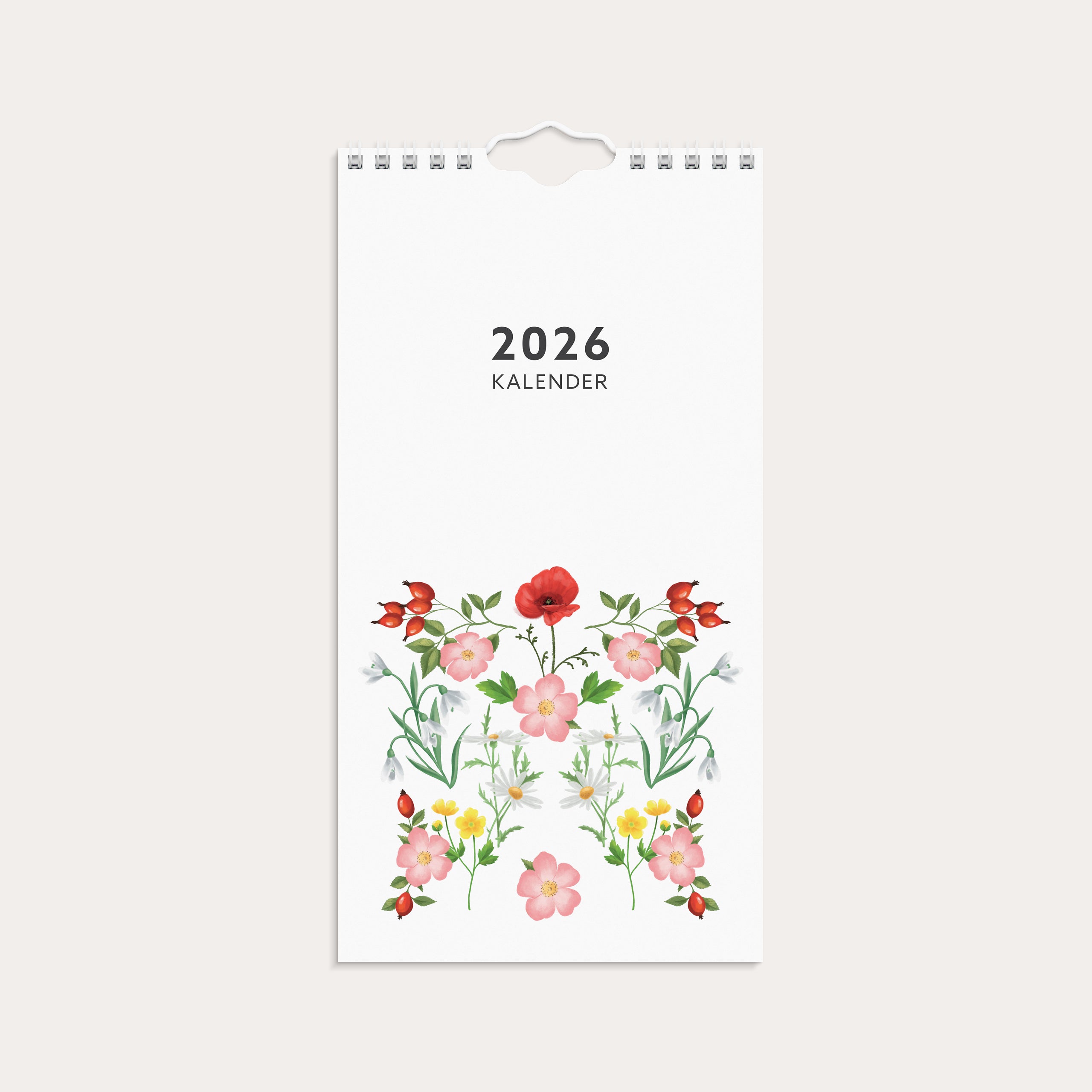 Veggkalender 2026 Blomster Mini