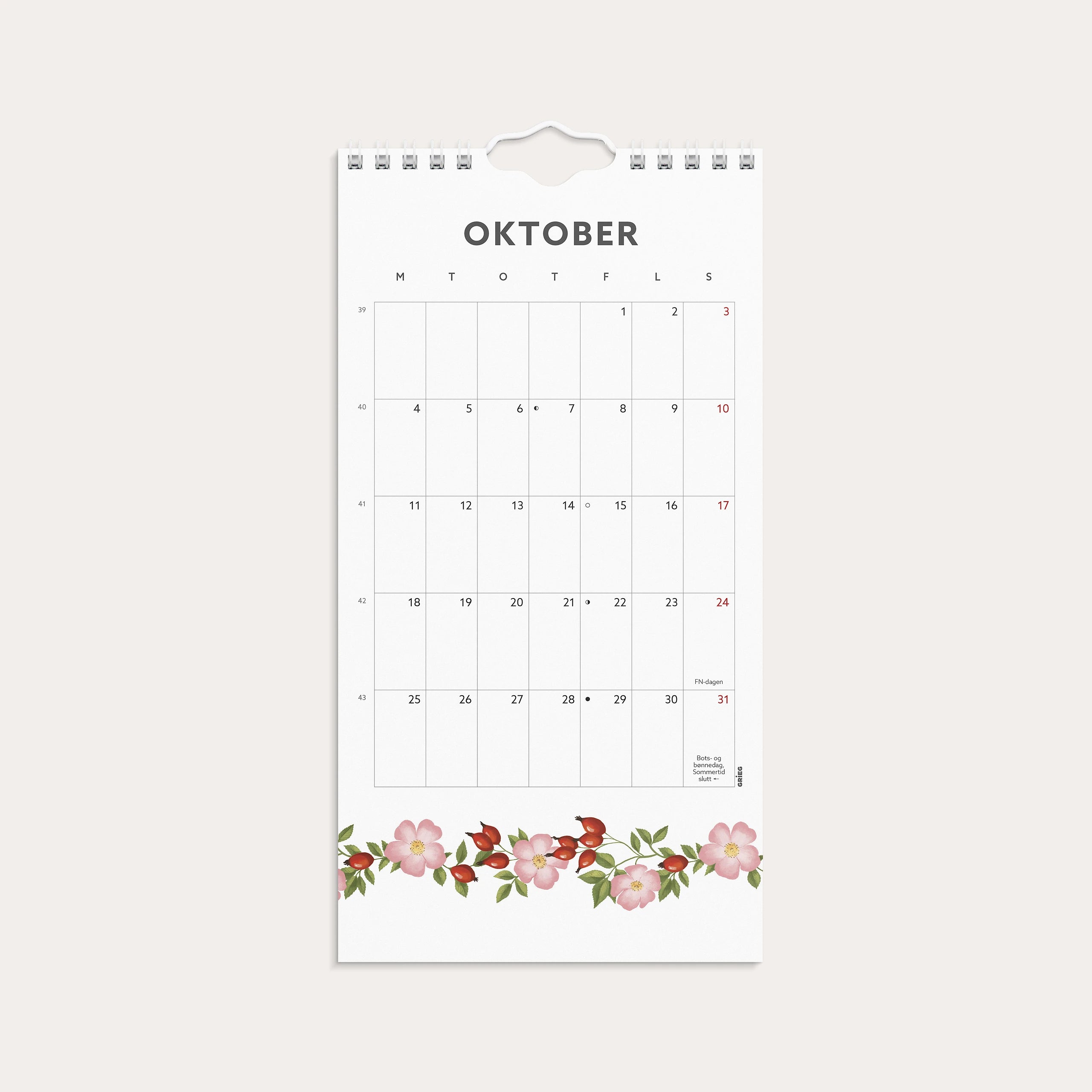 Veggkalender 2027 Blomster Mini