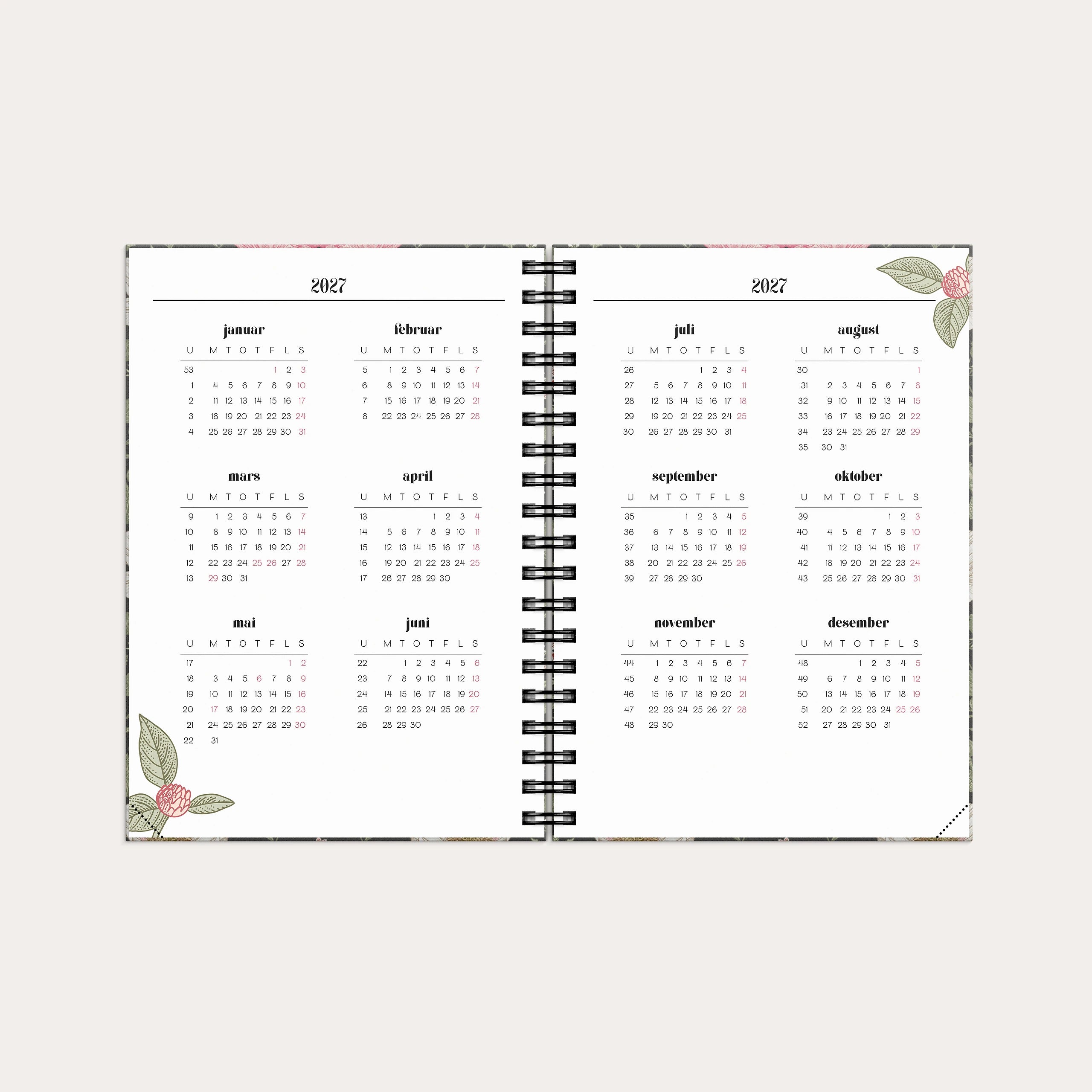 Life Planner Floral A6 2027