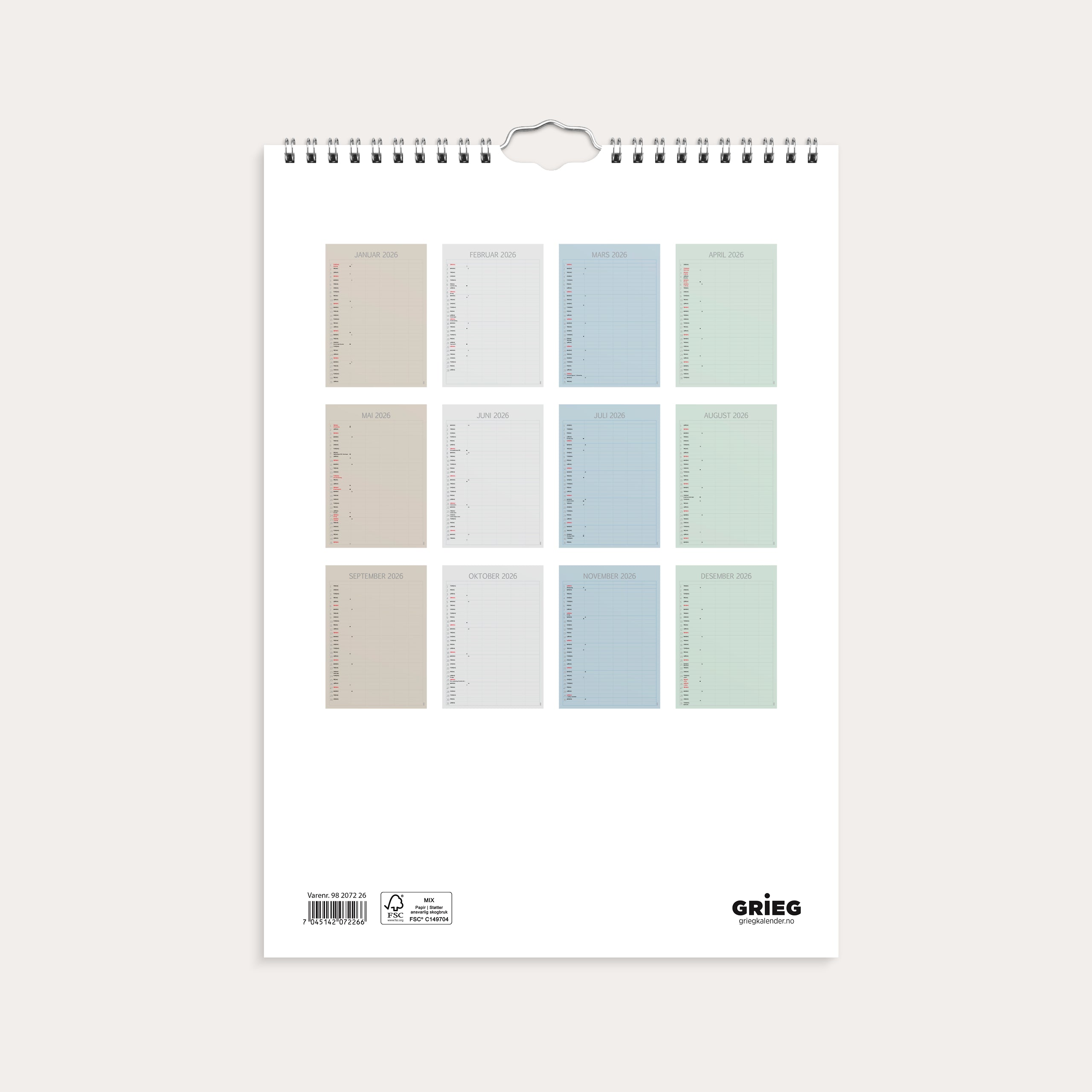 Familiekalender 2026 A4 Color