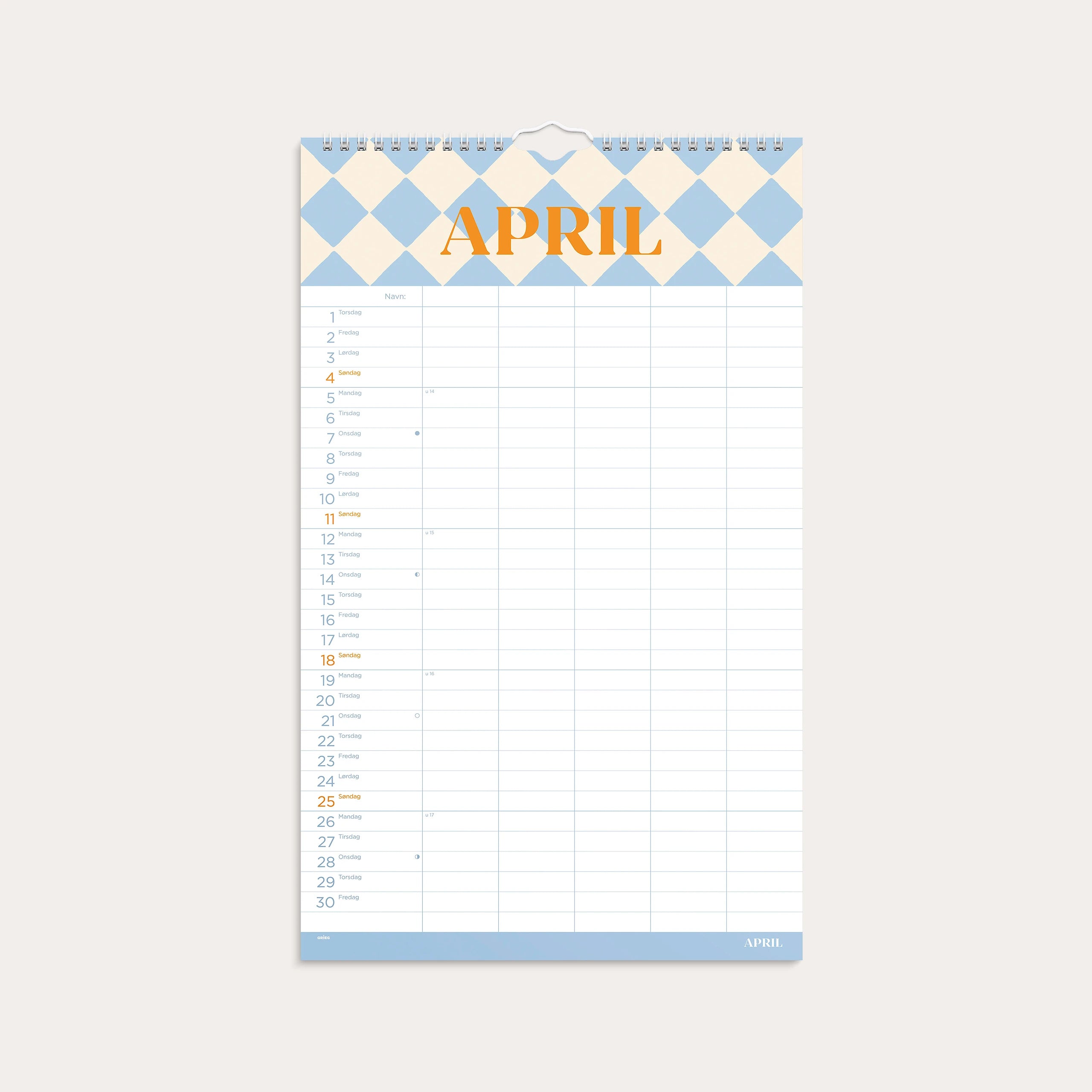 Familiekalender 2027 Color Blocking