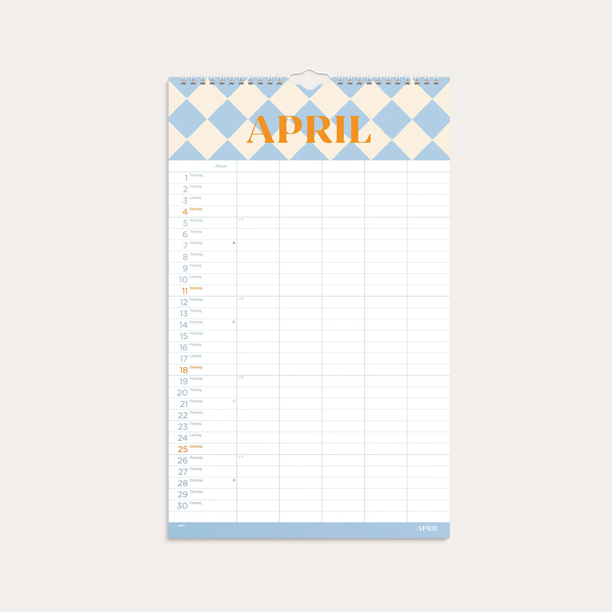 Familiekalender 2027 Color Blocking