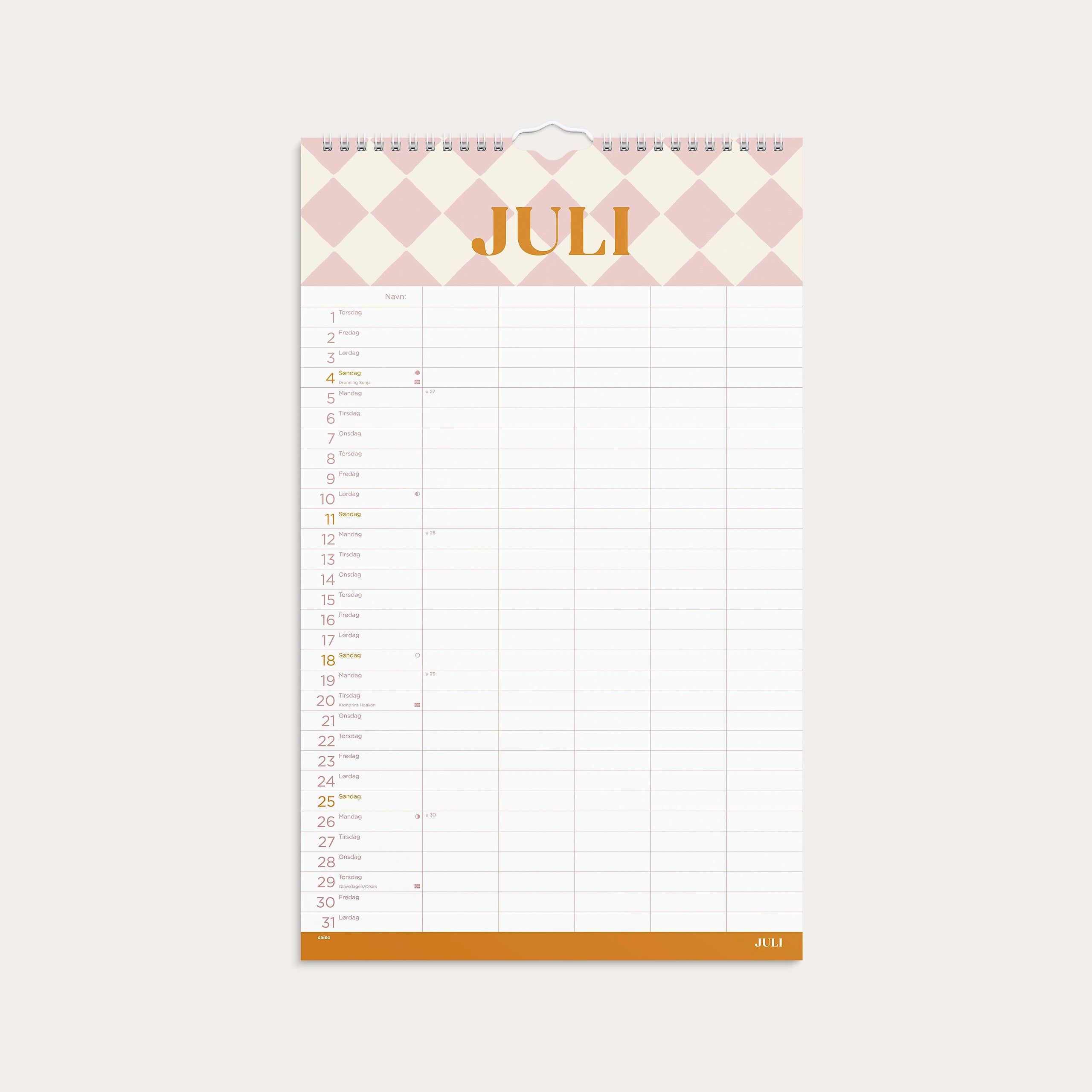 Familiekalender 2027 Color Blocking
