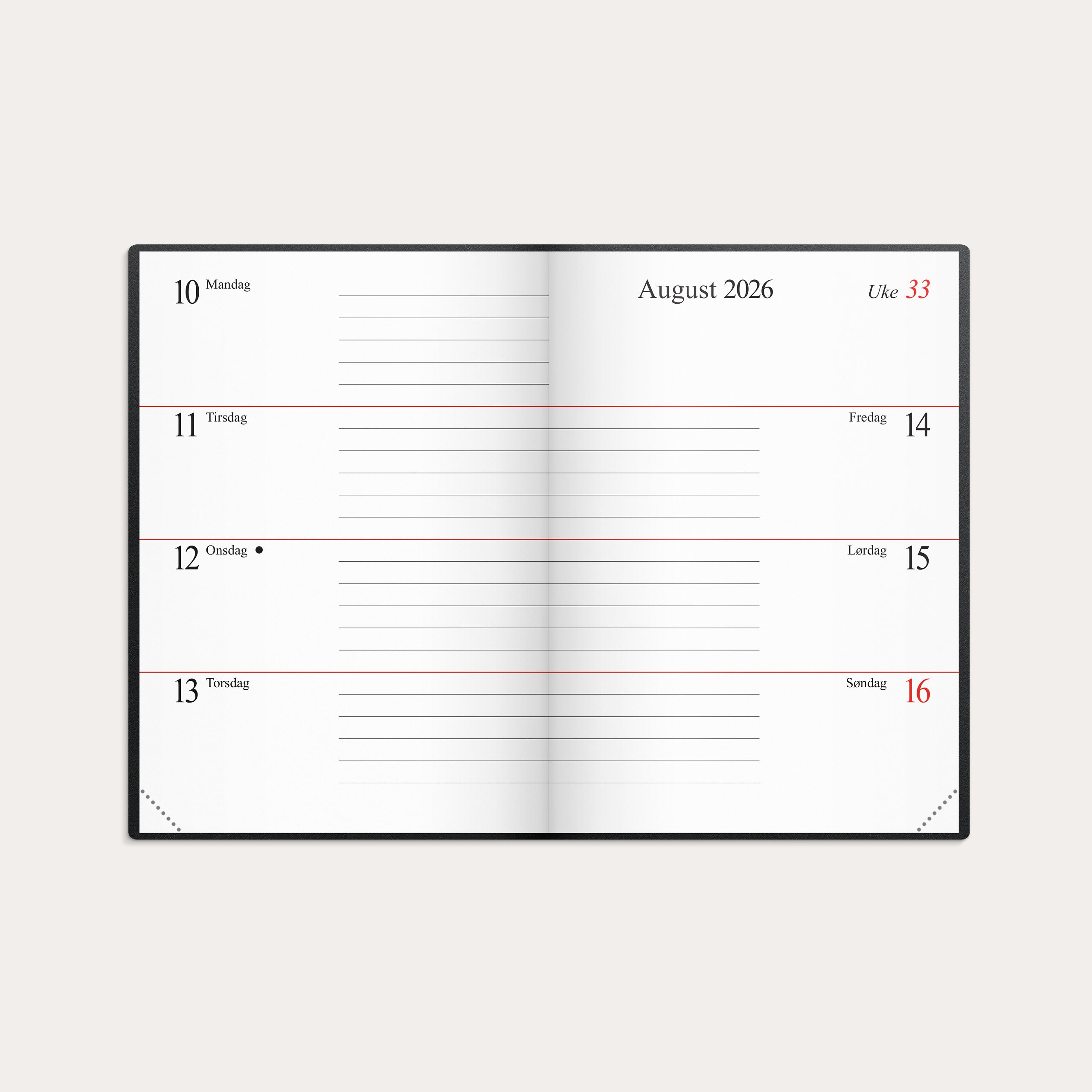 Kalender Mini 2026 sort plast