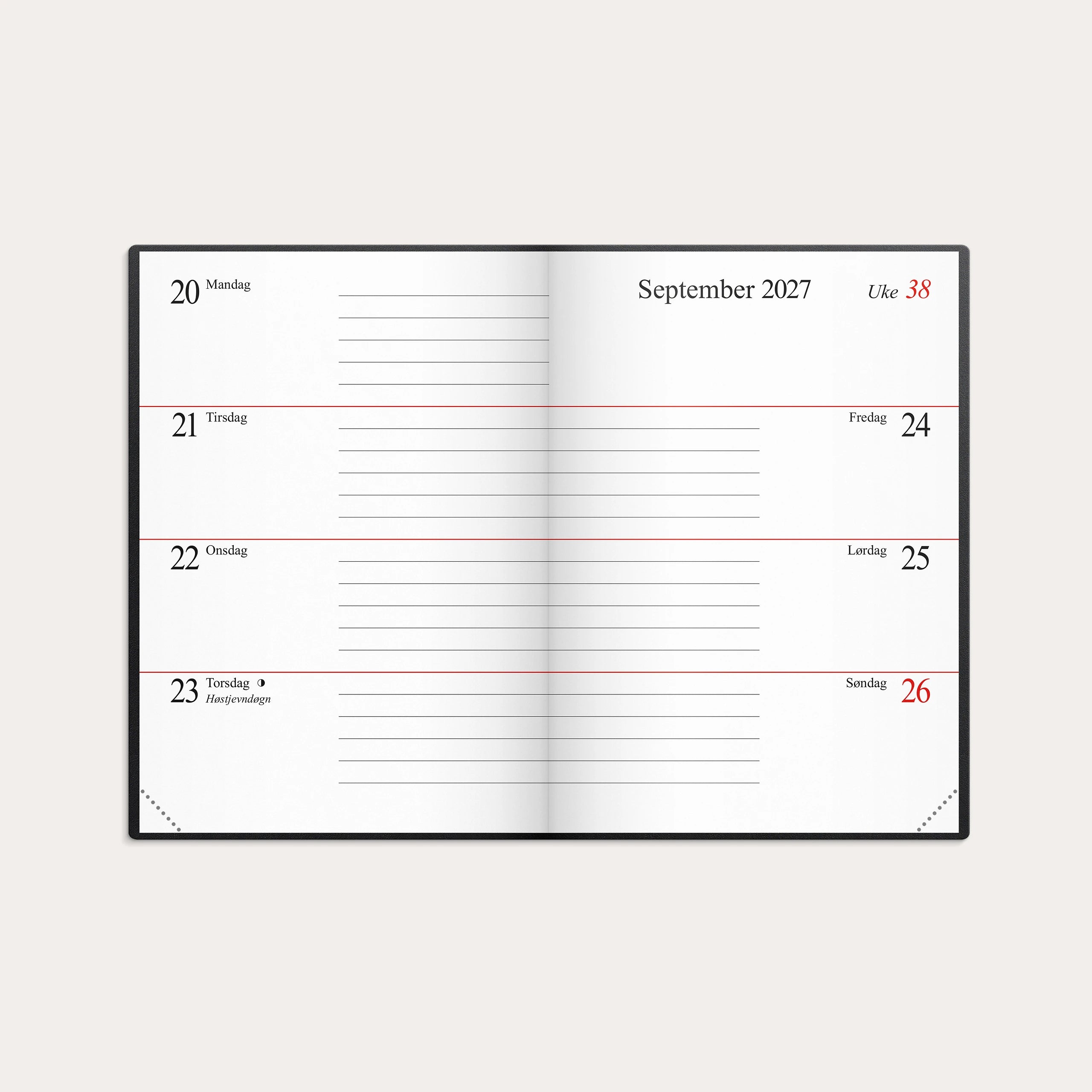 Kalender Mini 2027 sort plast