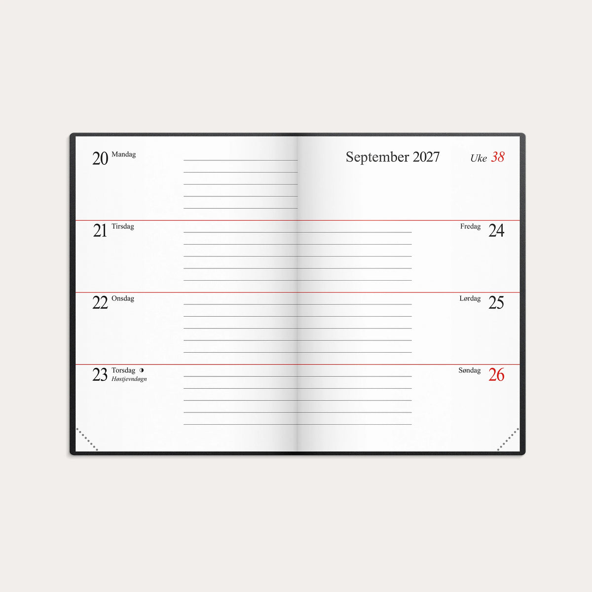 Kalender Mini 2027 sort plast