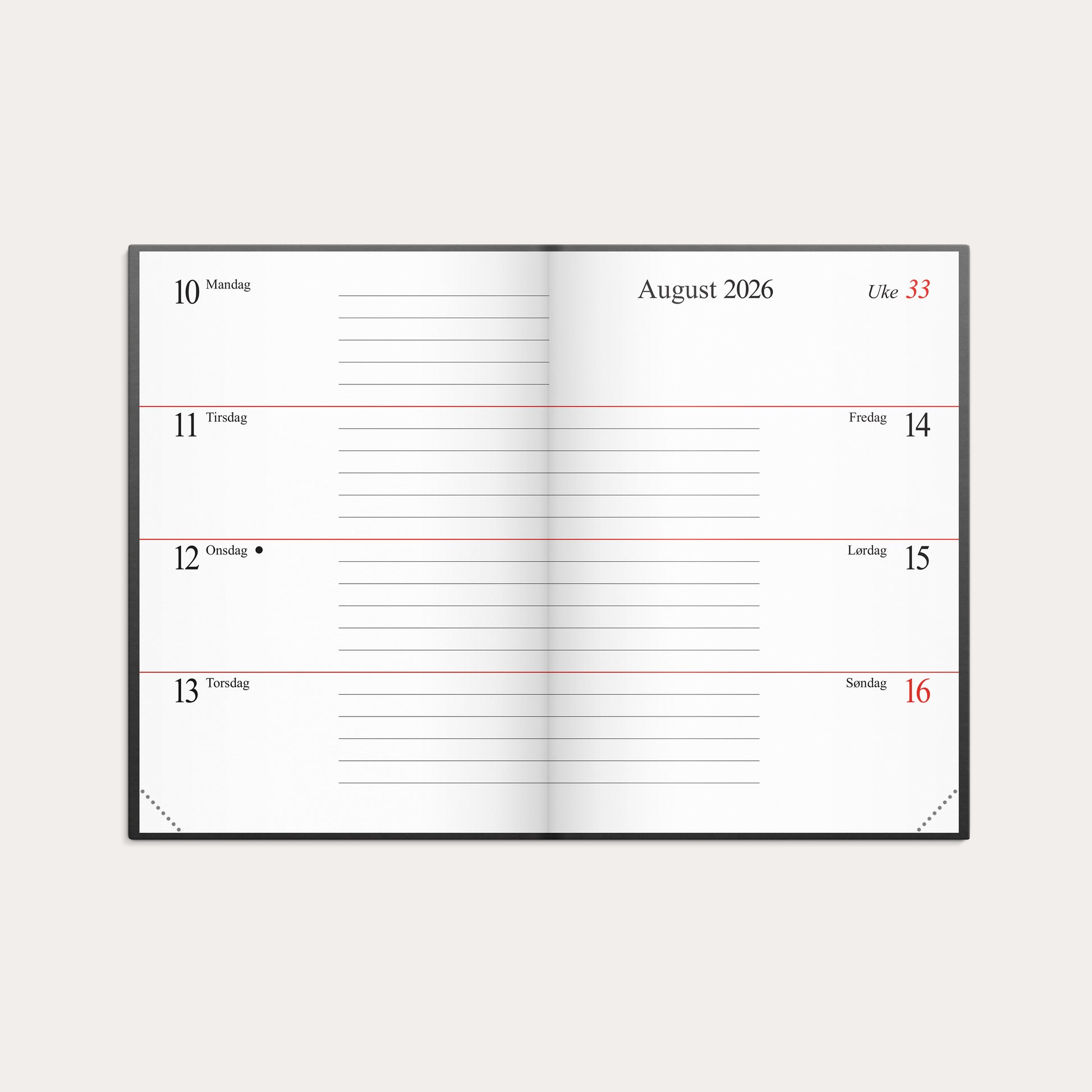 Kalender Mini 2026 grå – detail view