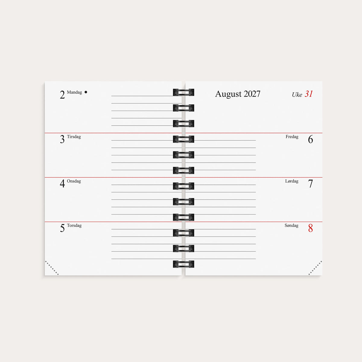 Kalender Mini 2027 refill