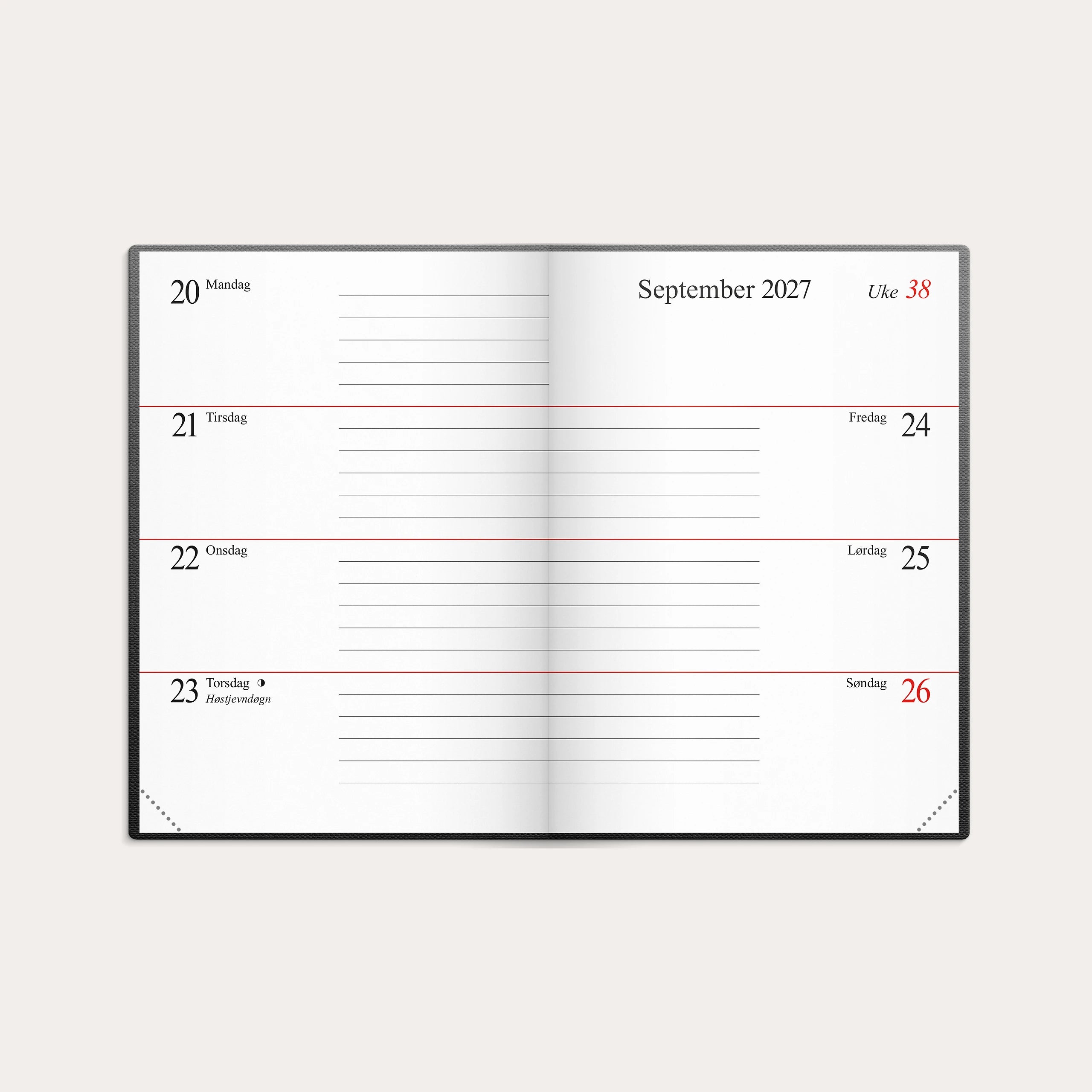 Kalender Mini 2027 sort kartong