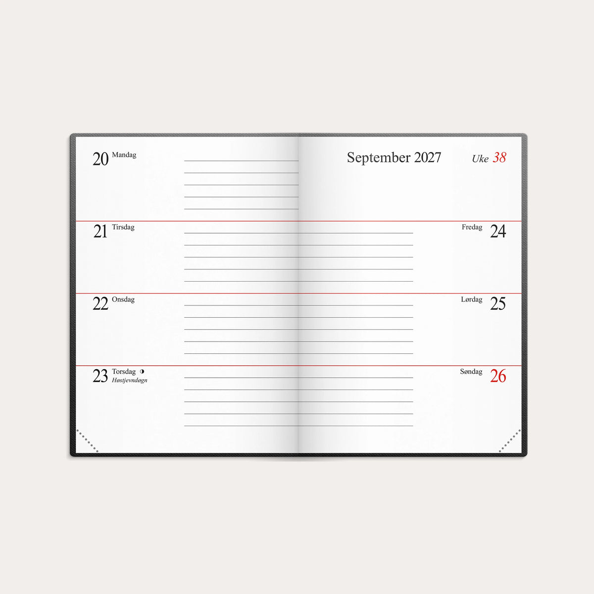 Kalender Mini 2027 sort kartong