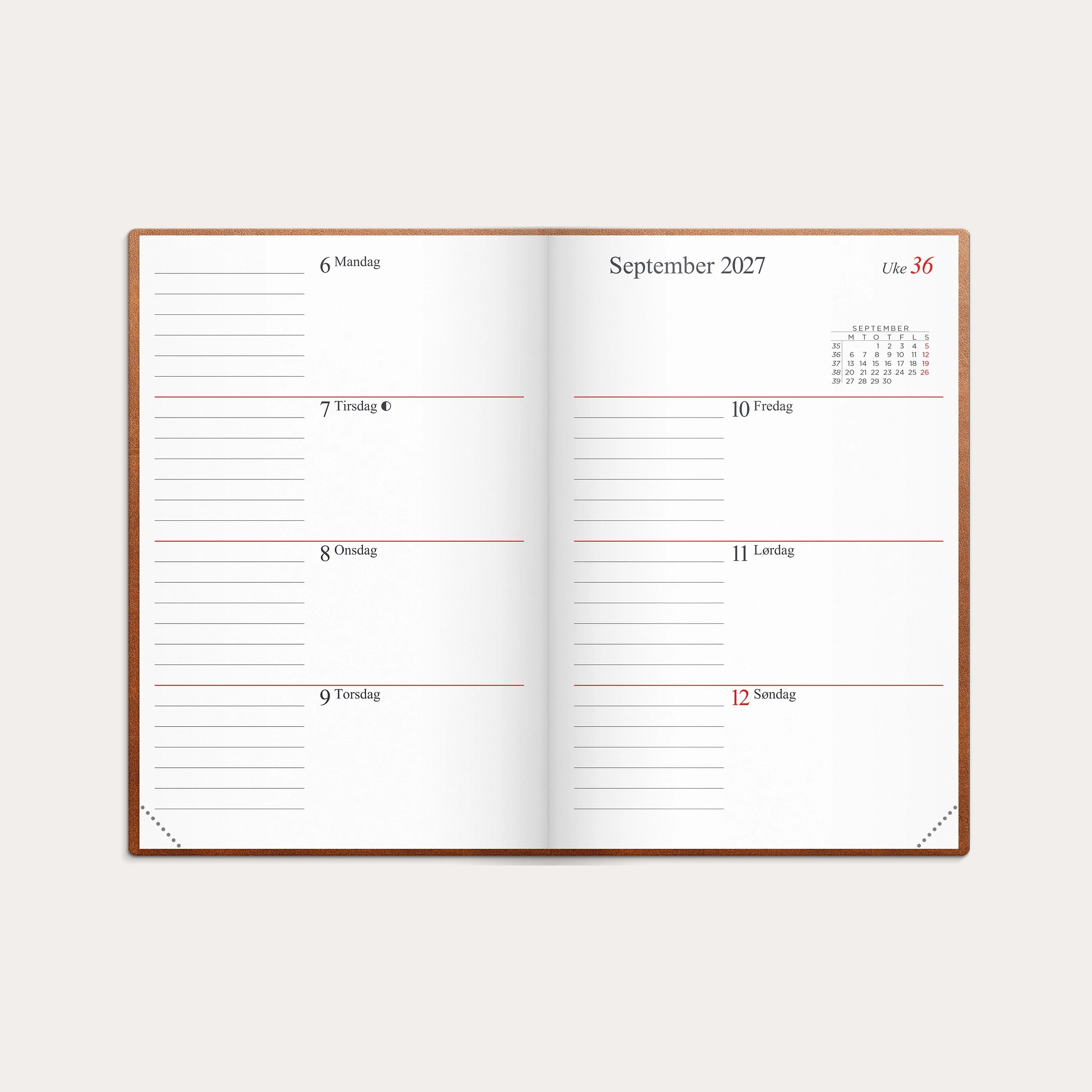 Kalender Gemini Lite 2027 brun