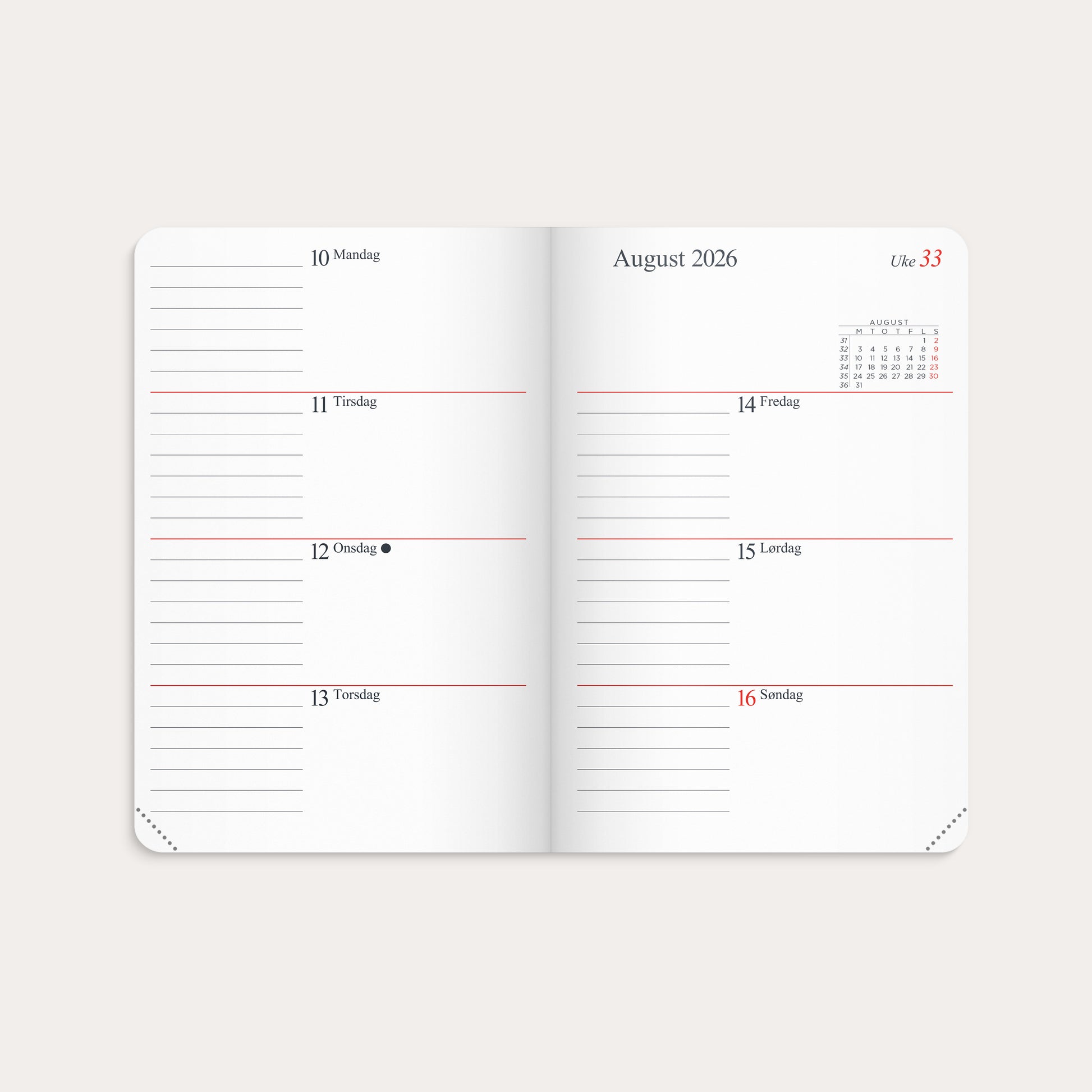 Kalender Gemini Lite 2026 sort – detail view