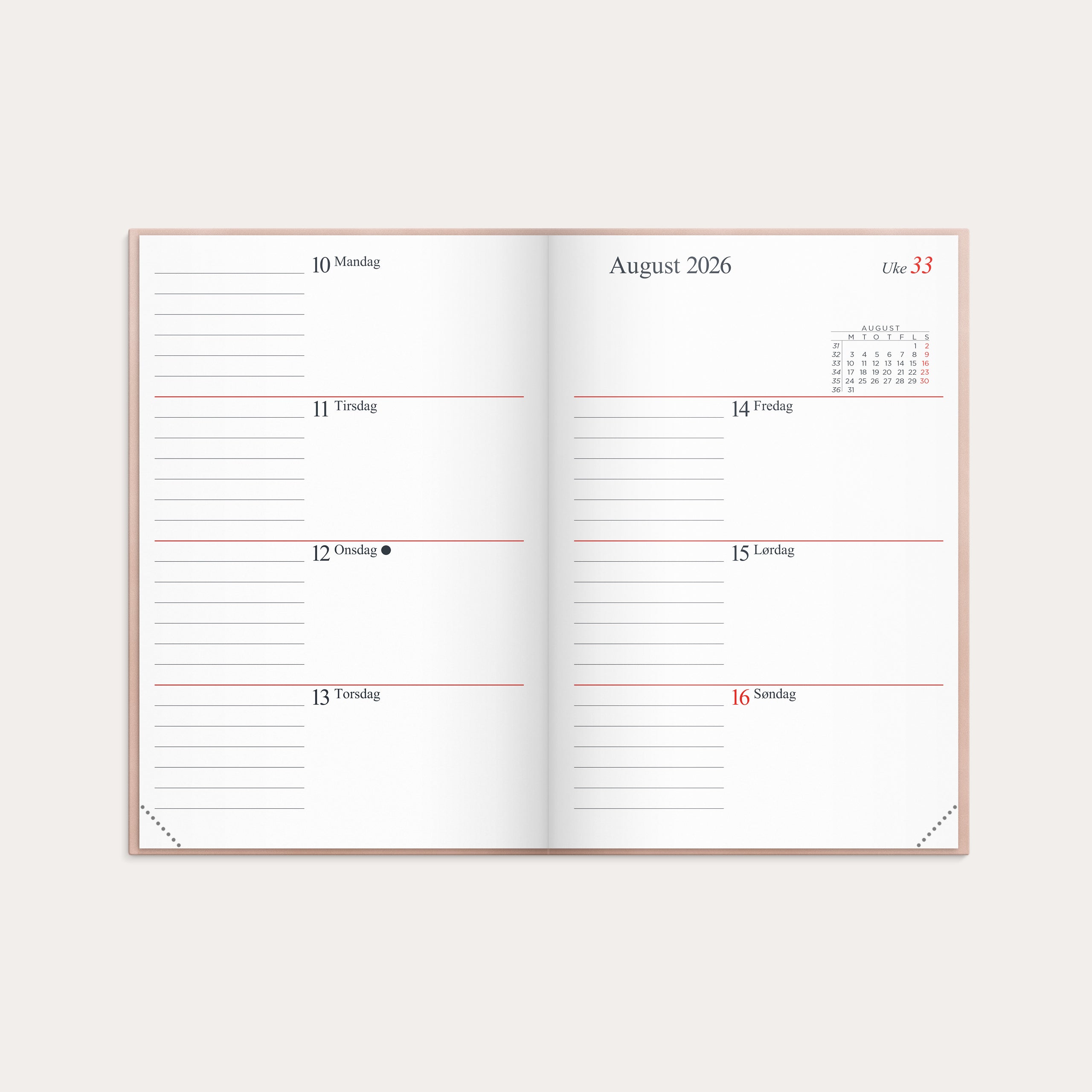 Kalender Gemini 2026 Colore Rosa