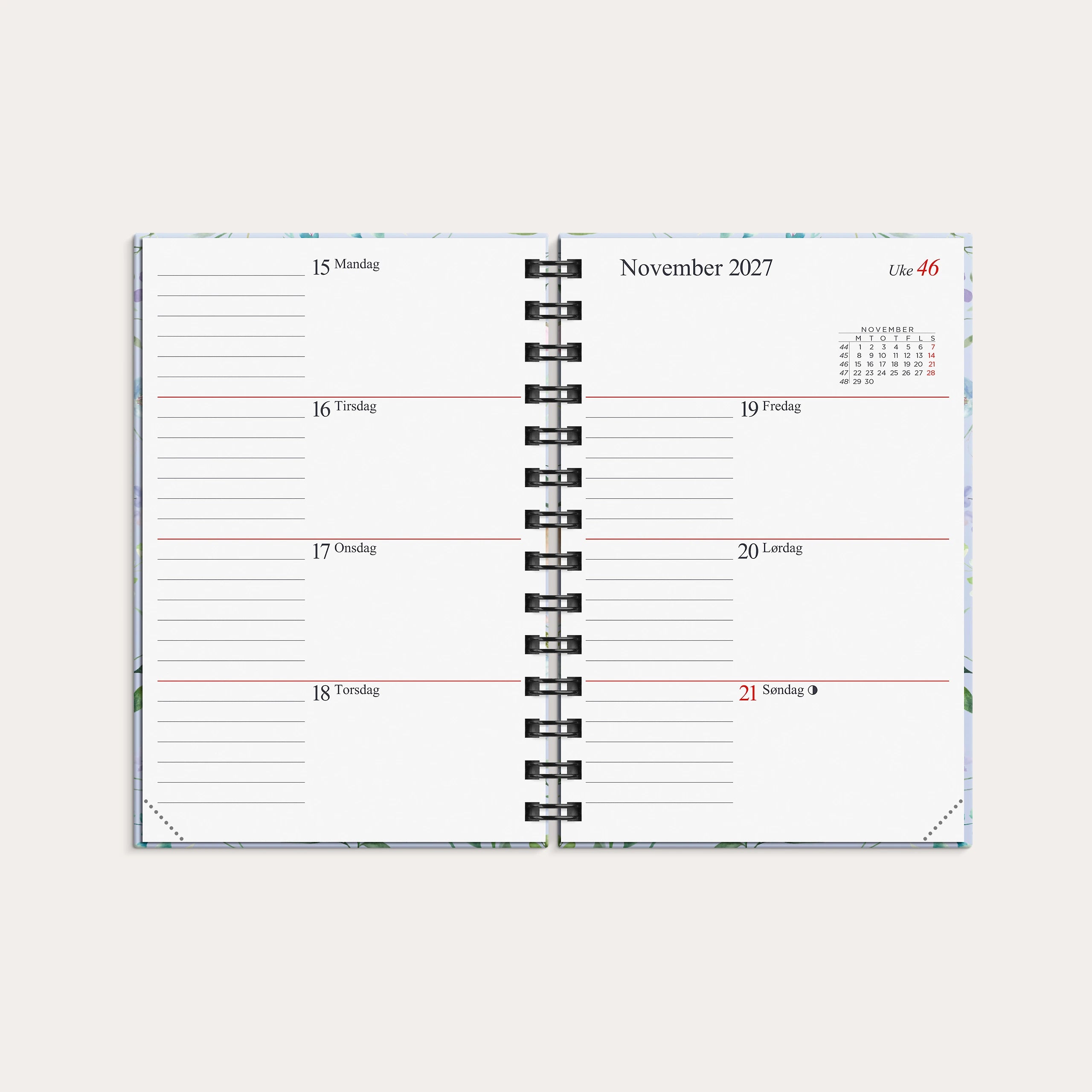 Kalender Gemini 2027 blomst