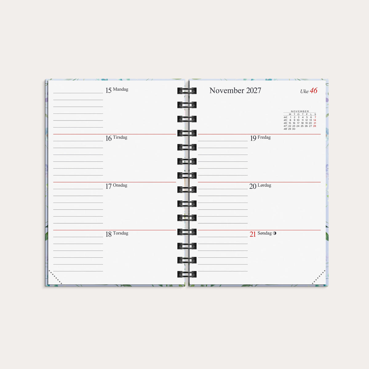 Kalender Gemini 2027 blomst