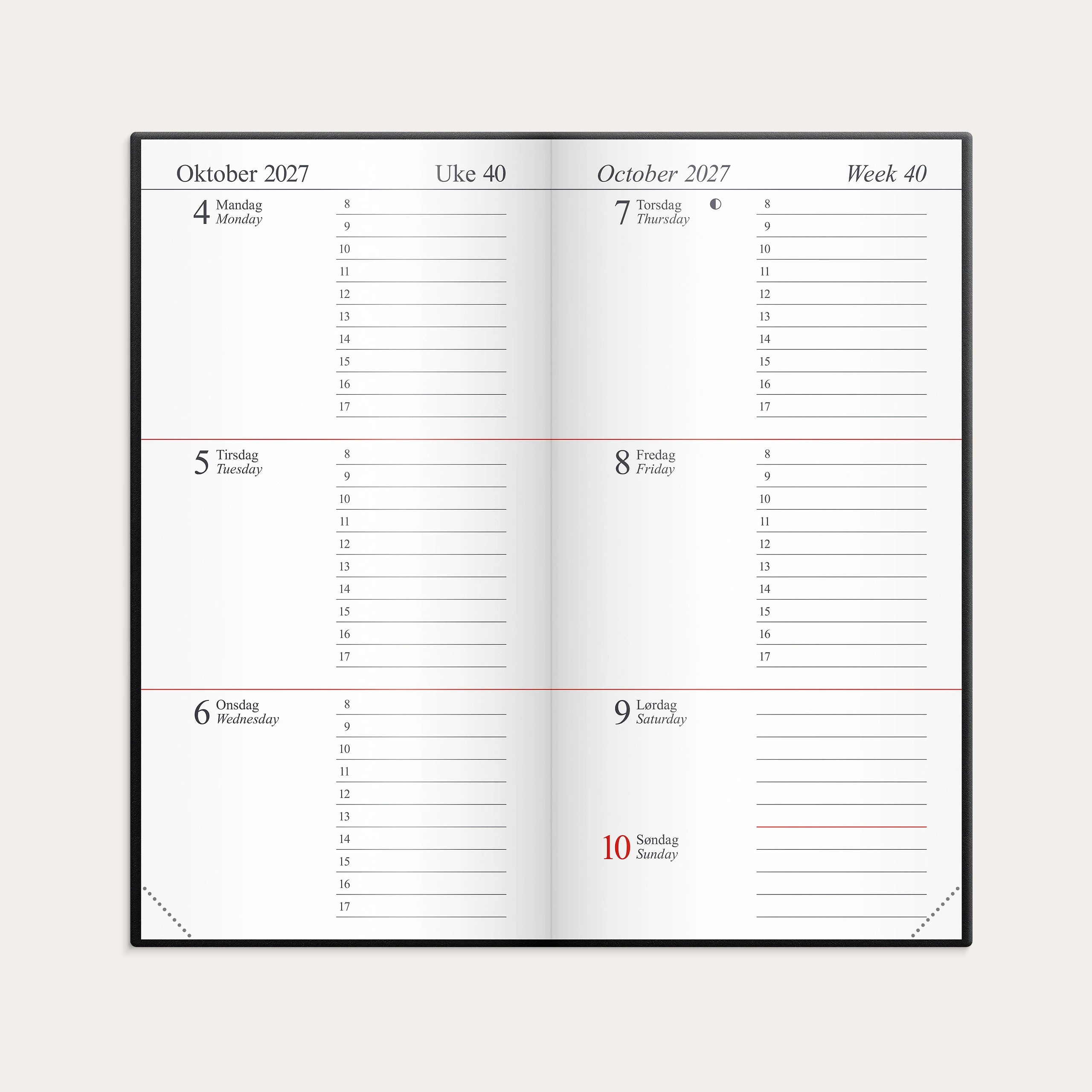 Kalender Memo 2027 sort plast