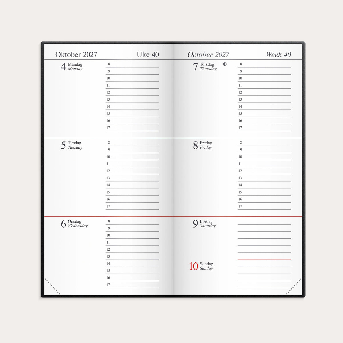 Kalender Memo 2027 sort plast