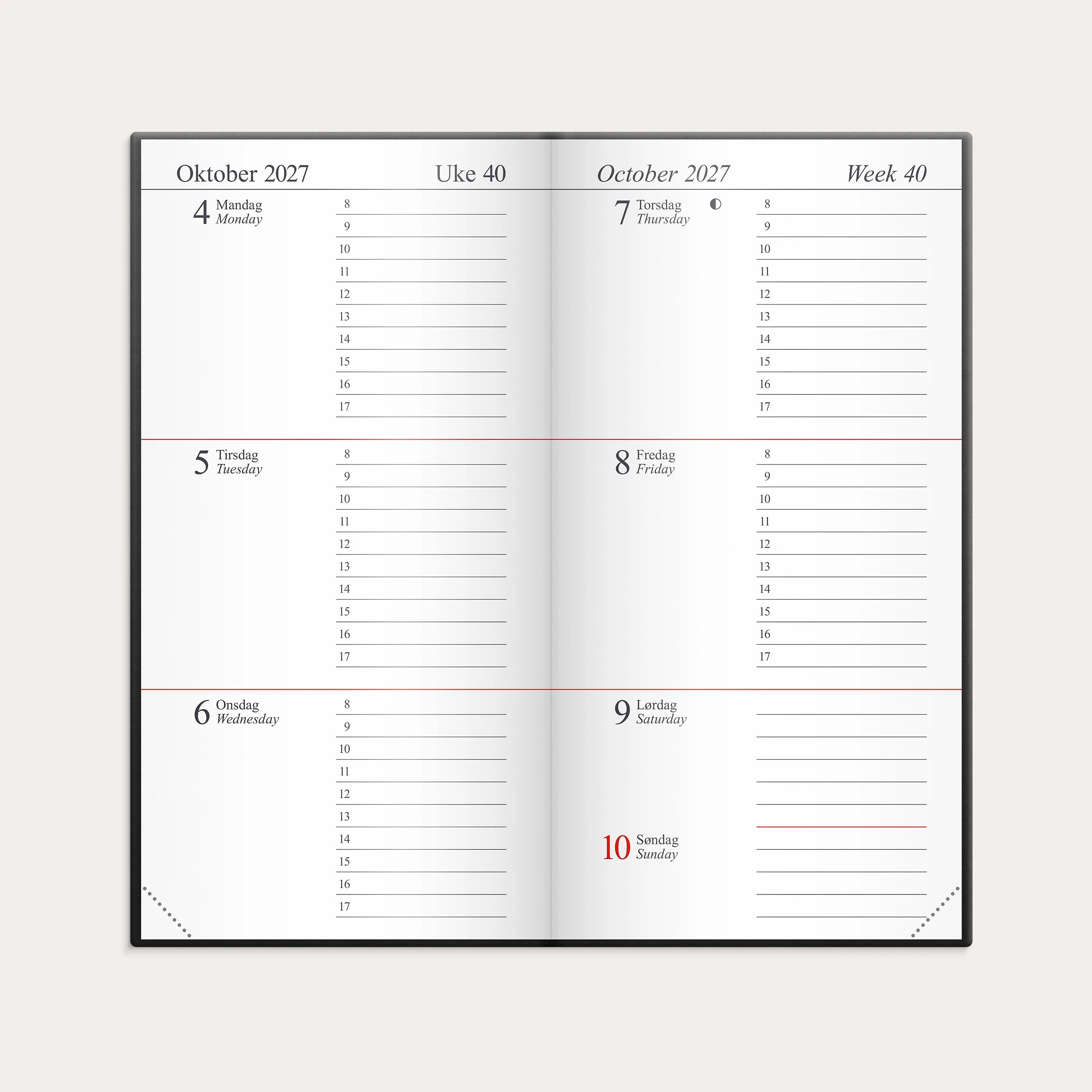 Kalender Memo 2027 grå